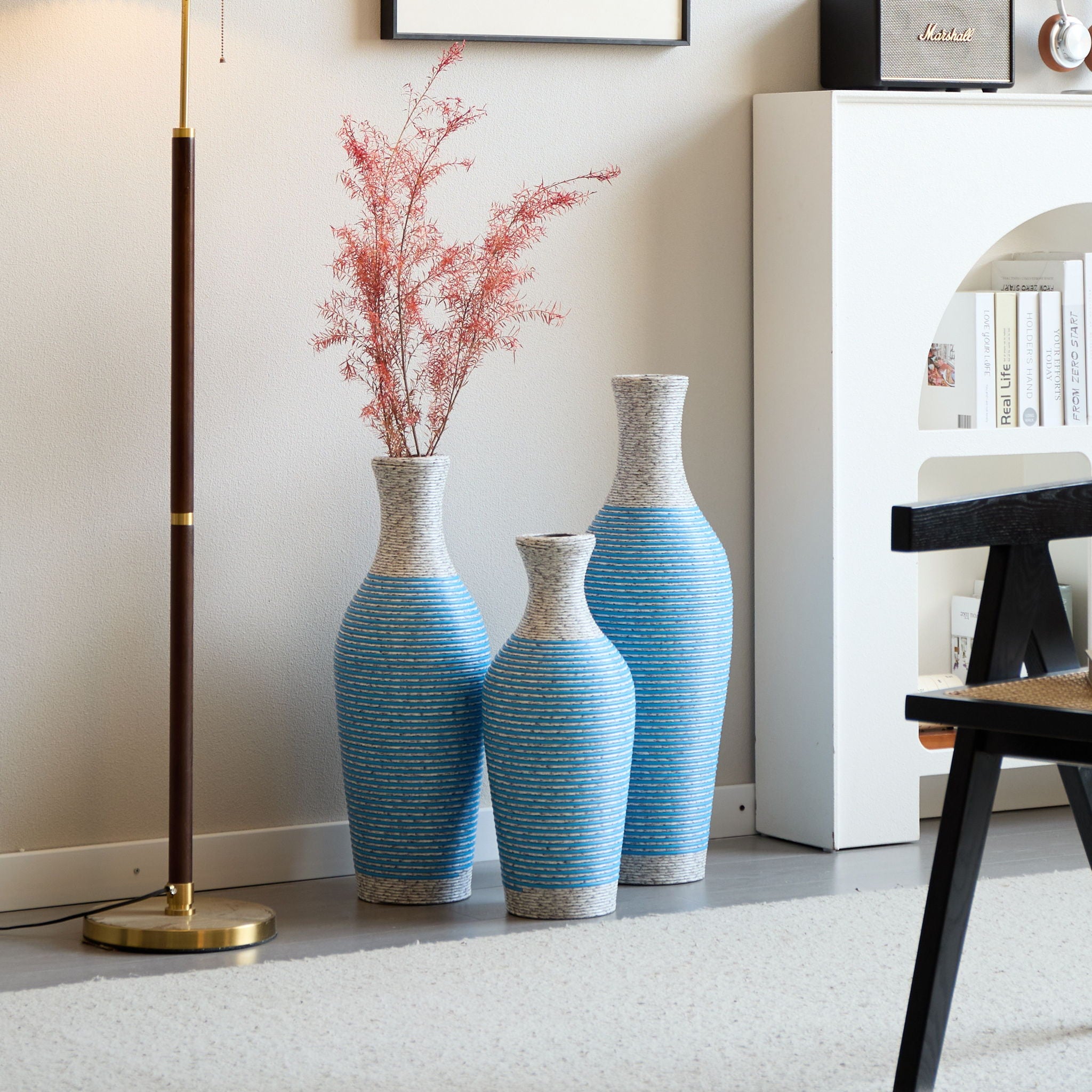 Classic And Neat Floor Vase, High Independent Flower Stand (Set of 3)