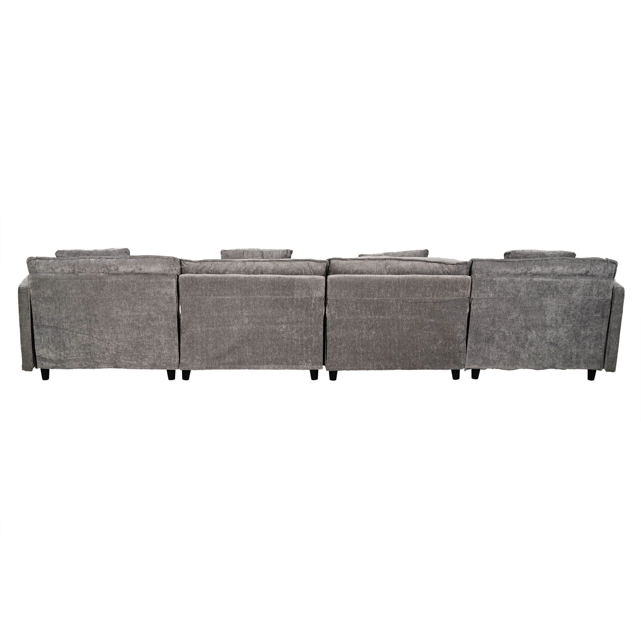 Modular U Shaped Sofa, With Adjustable Layout For Comfort And Durability - Gray