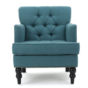 Harrison - Tufted Club Chair With Plush Cushion And Studded Trim - Dark Teal