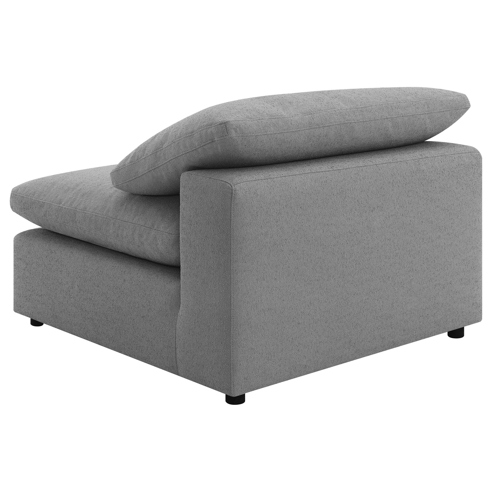 Segoura - 5 Piece Upholstered Modular Sectional With Reclined Back Pillows - Gray