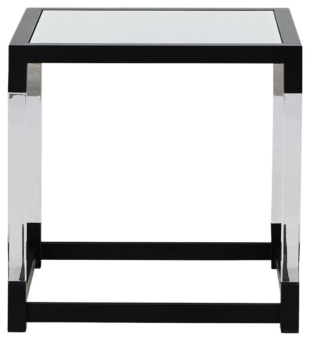 Ashley Furniture Nallynx - Metallic Gray - Square End Table | Meri Furniture