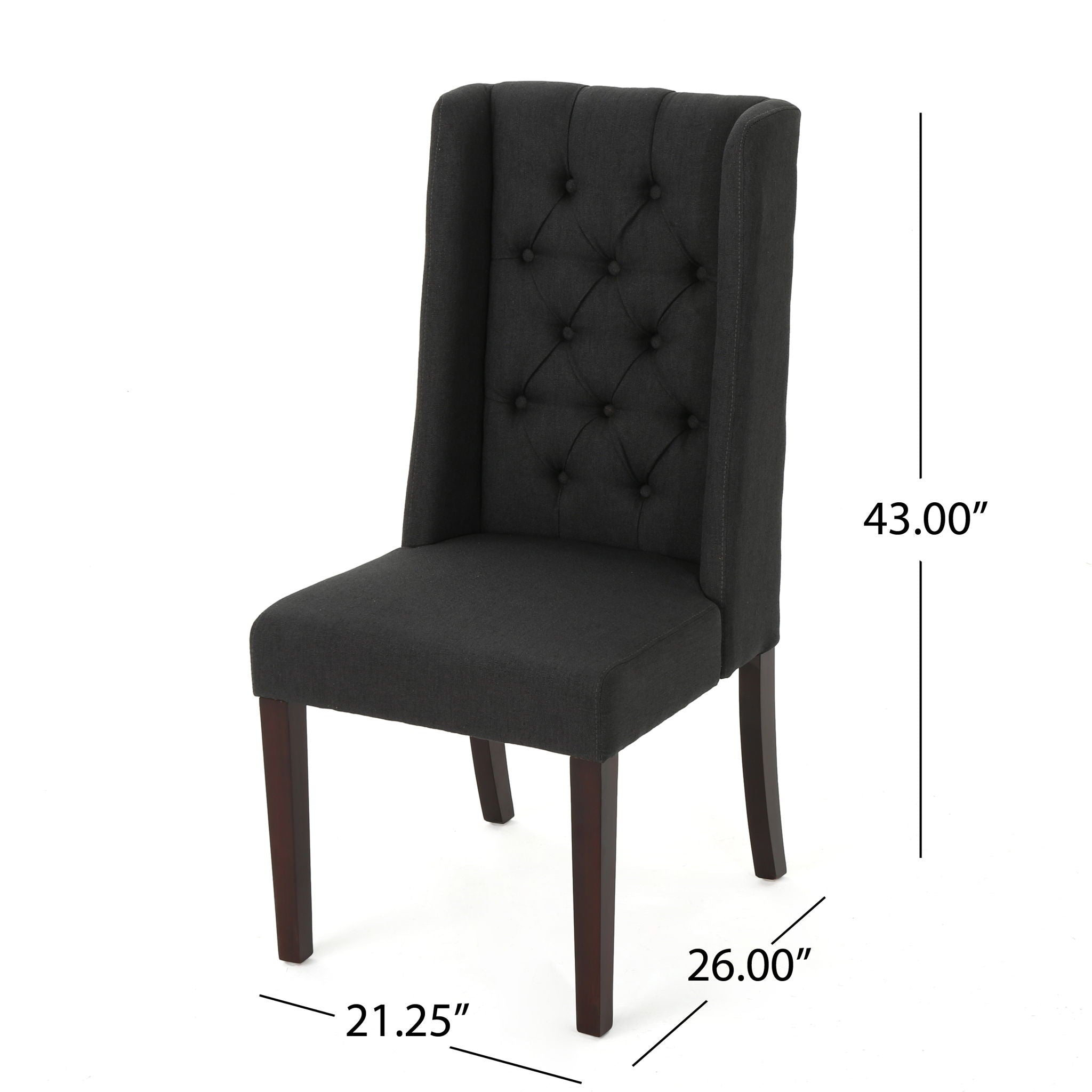 Sophisticated Tufted Dining Chair With High Back Design