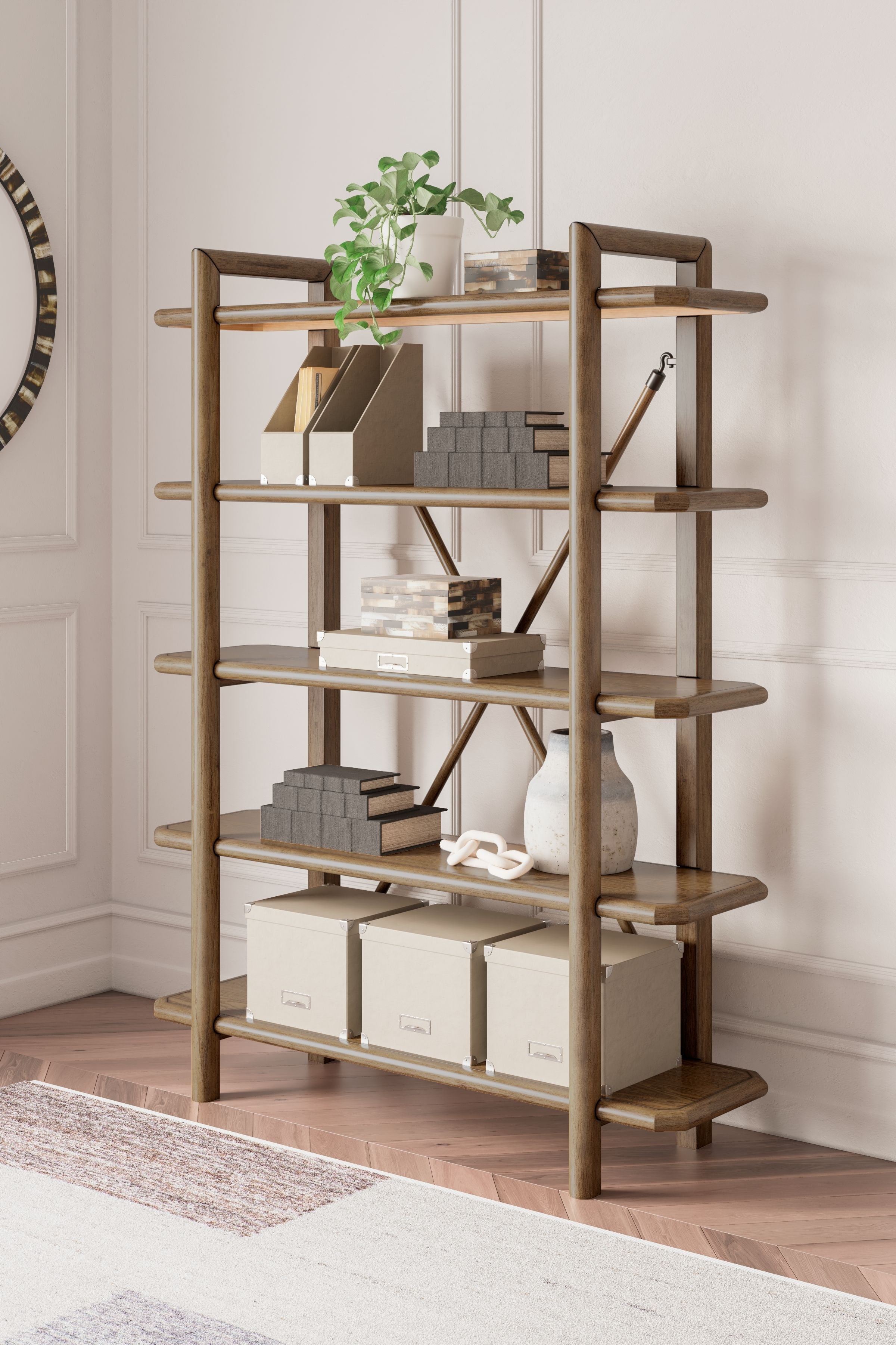 Signature Design by Ashley® Roanhowe - Brown - Bookcase | Meri Furniture
