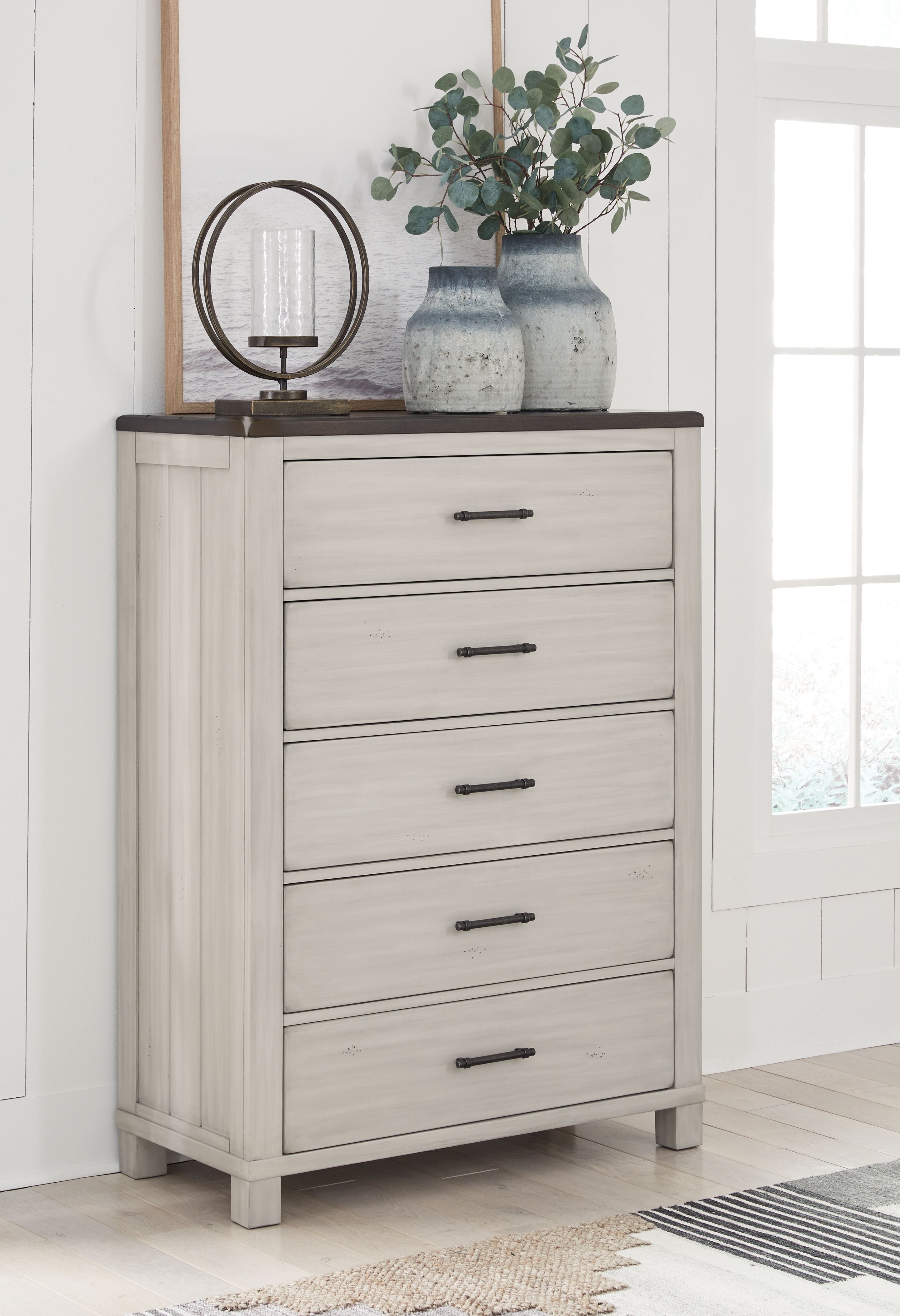 Signature Design by Ashley® Darborn - Gray / Brown - Five Drawer Chest | Meri Furniture