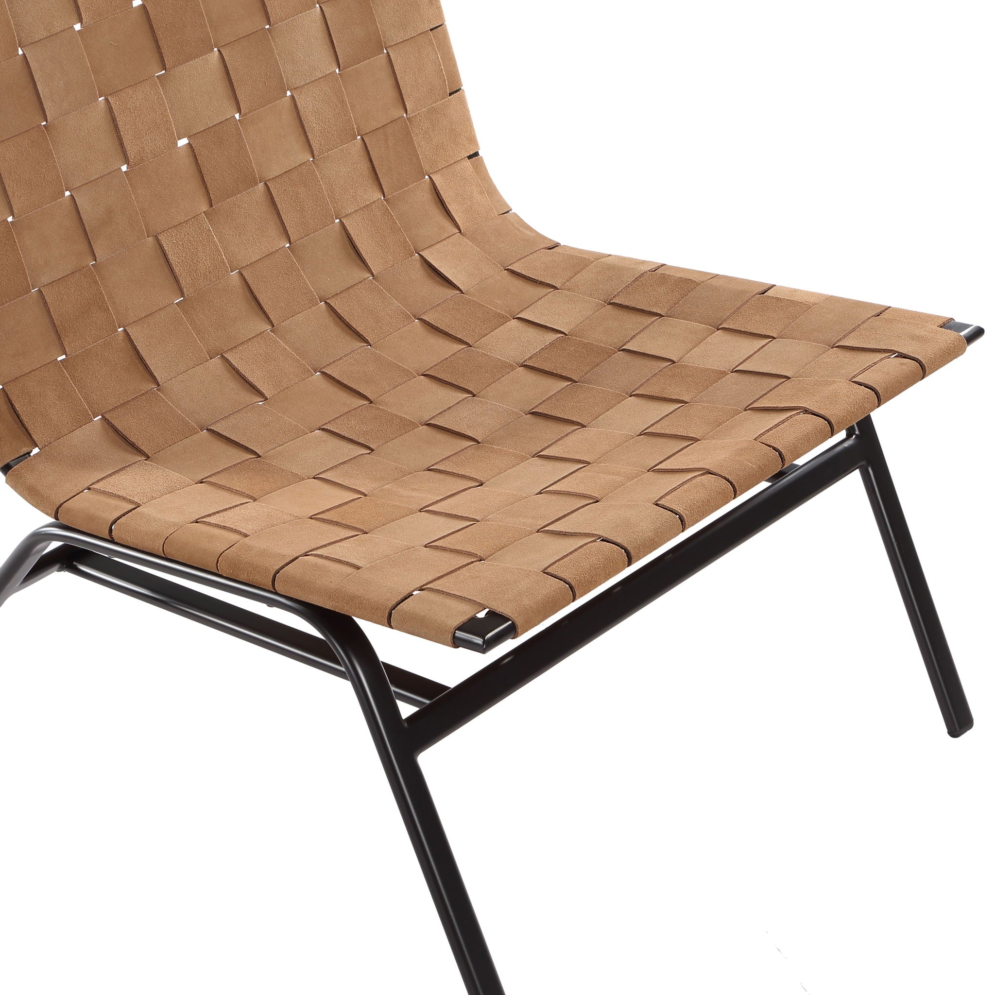 Camden - Woven Accent Chair With Basket Weave Design Metal Frame - Brown