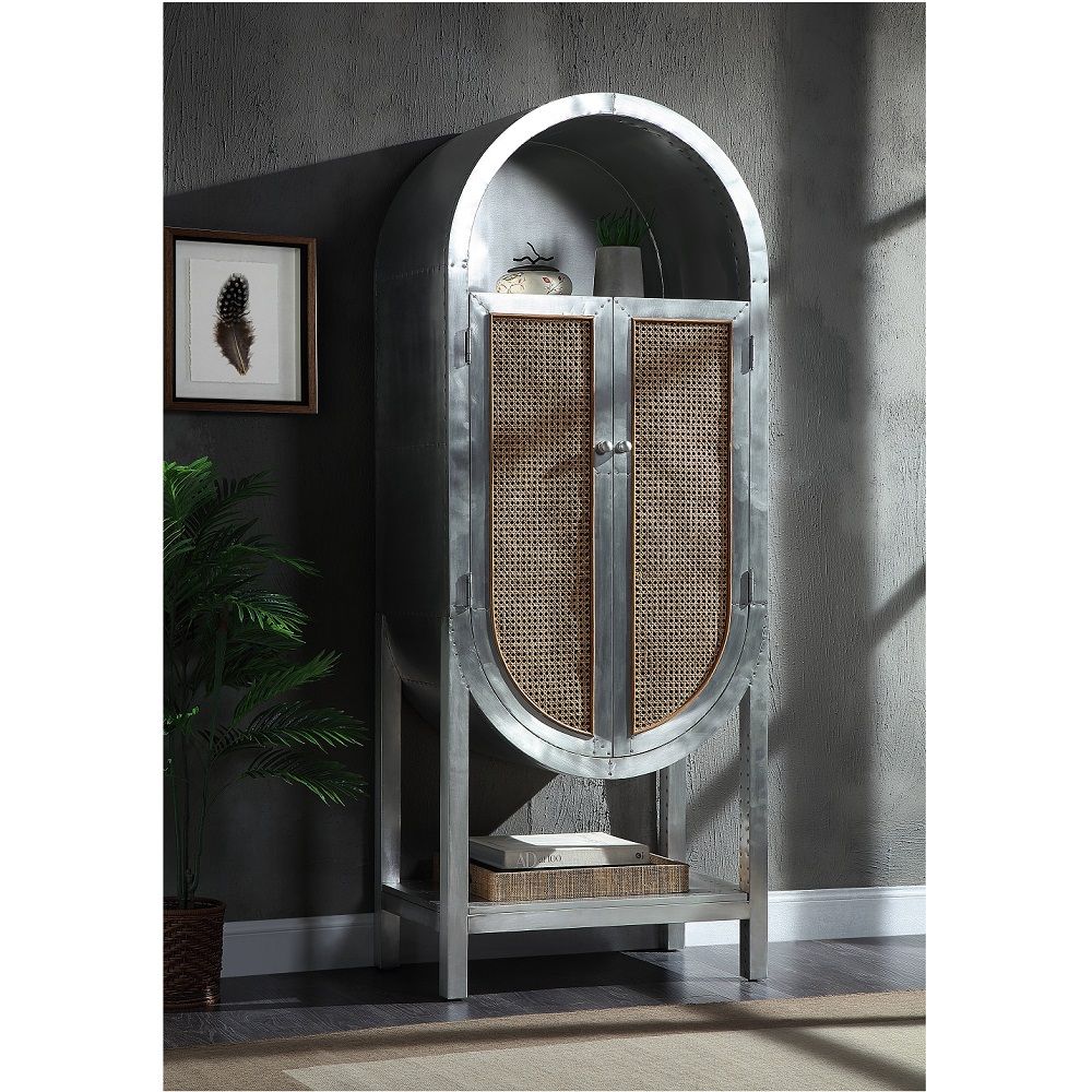 ACME Ogden - Bookcase - Aluminum | Meri Furniture