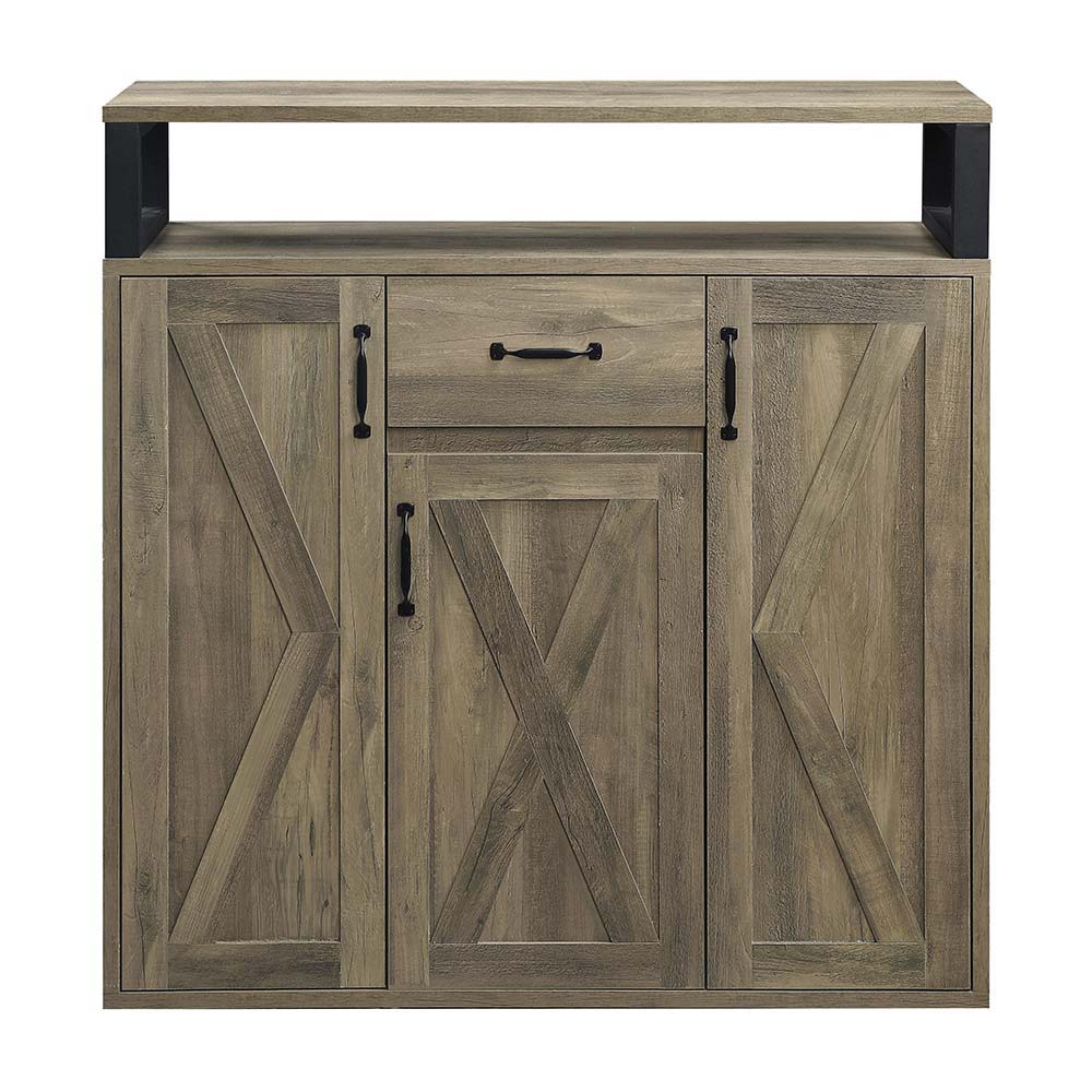 ACME Abiram - Server - Rustic Oak Finish | Meri Furniture