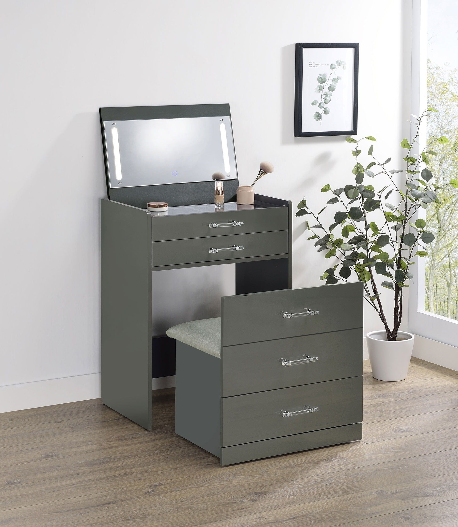 Coaster Fine Furniture Danbury - 3-Drawer Makeup Vanity & Stool Set | Meri Furniture