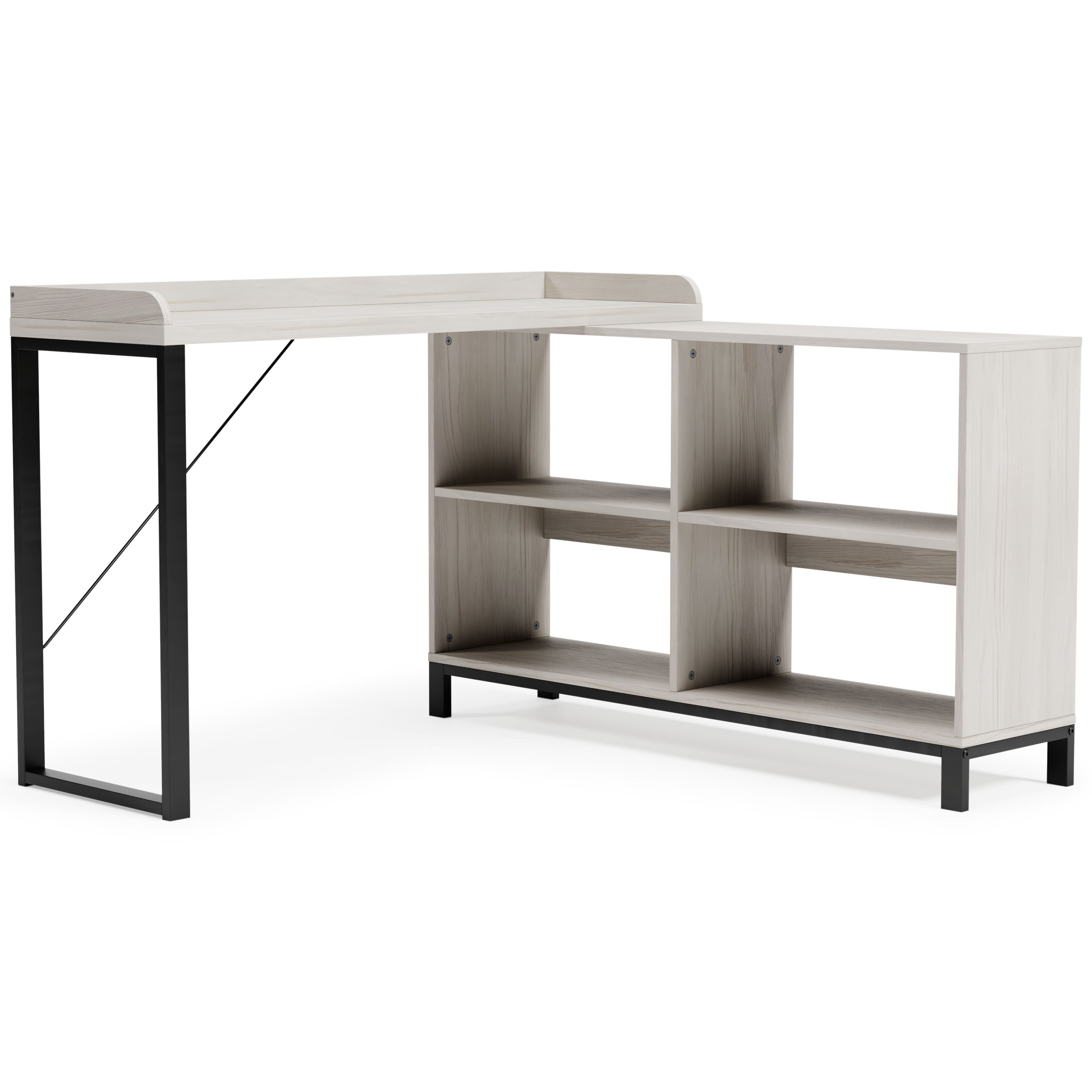 Signature Design by Ashley® Bayflynn - White / Black - L-desk | Meri Furniture