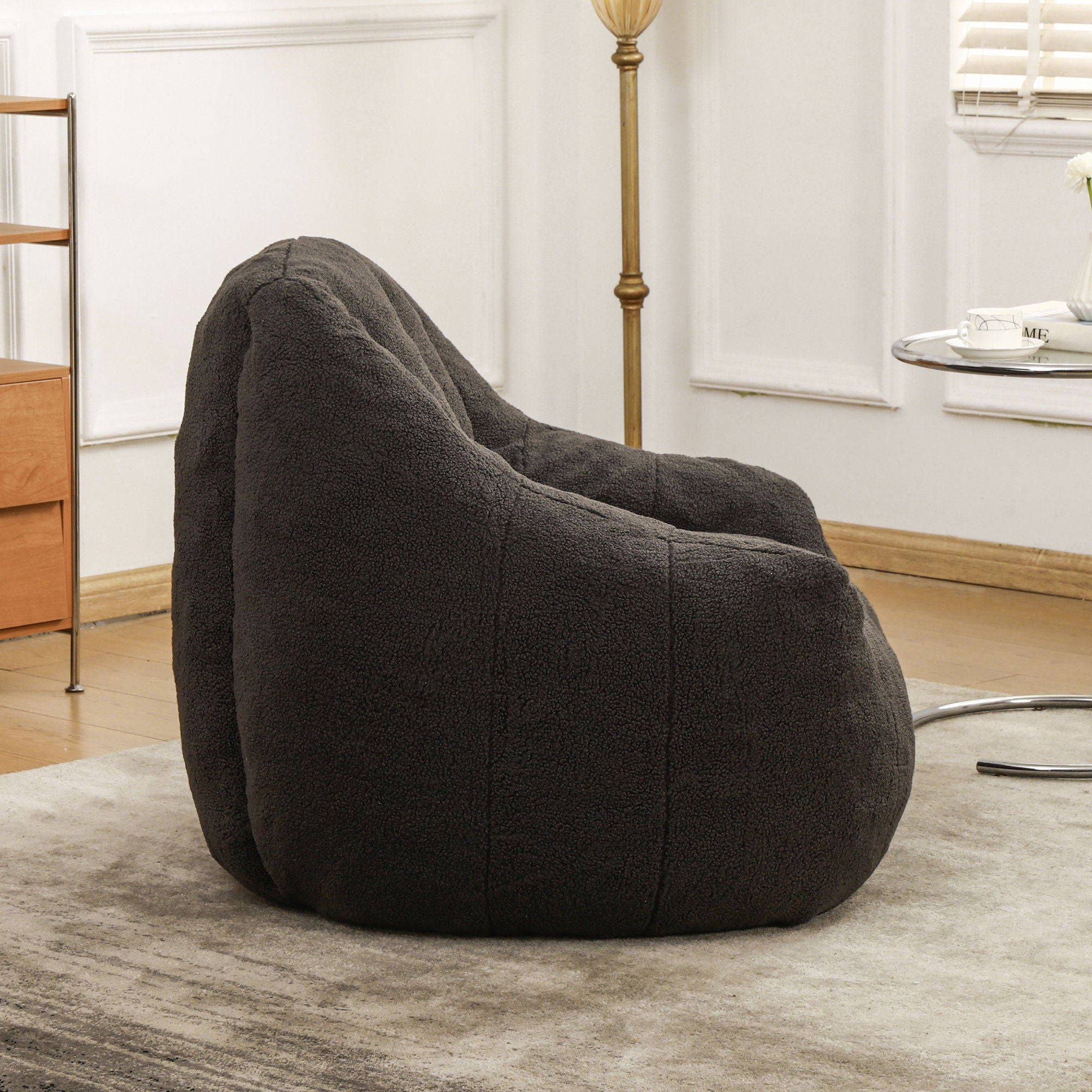 Comfy Bean Bag Chair With Memory Foam Filler, Tufted Soft