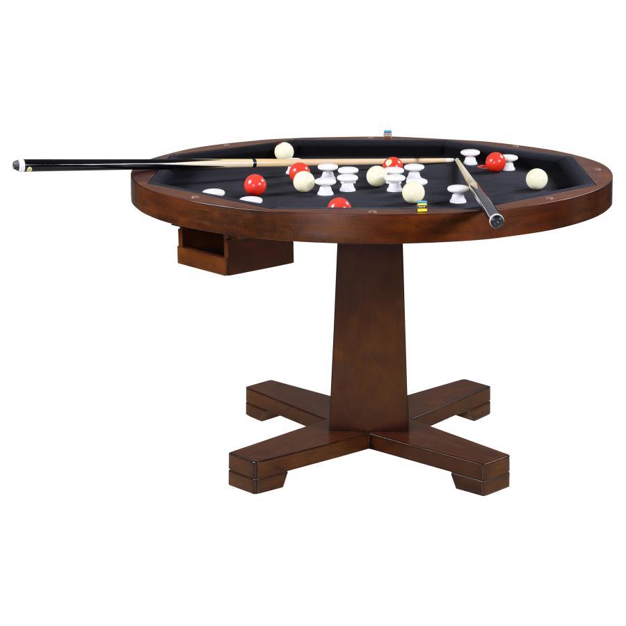 Coaster Fine Furniture Marietta - Round Dining And Billiard Poker Game Table - Tobacco | Meri Furniture