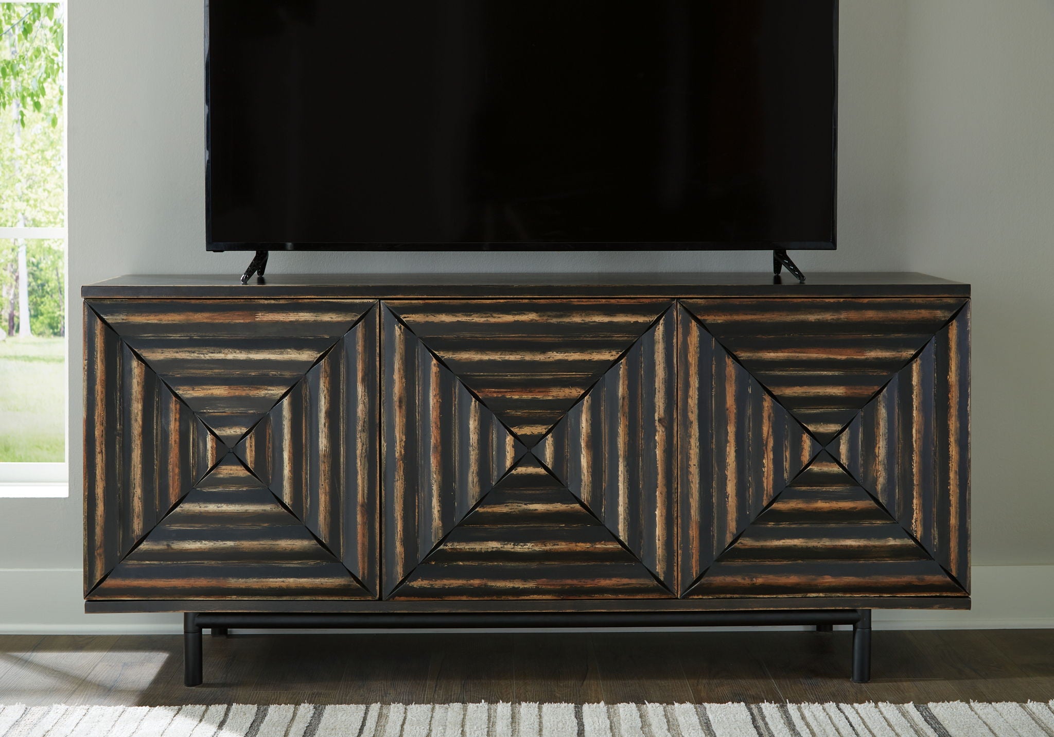 Fair Ridge - Accent Cabinet - Distressed Black