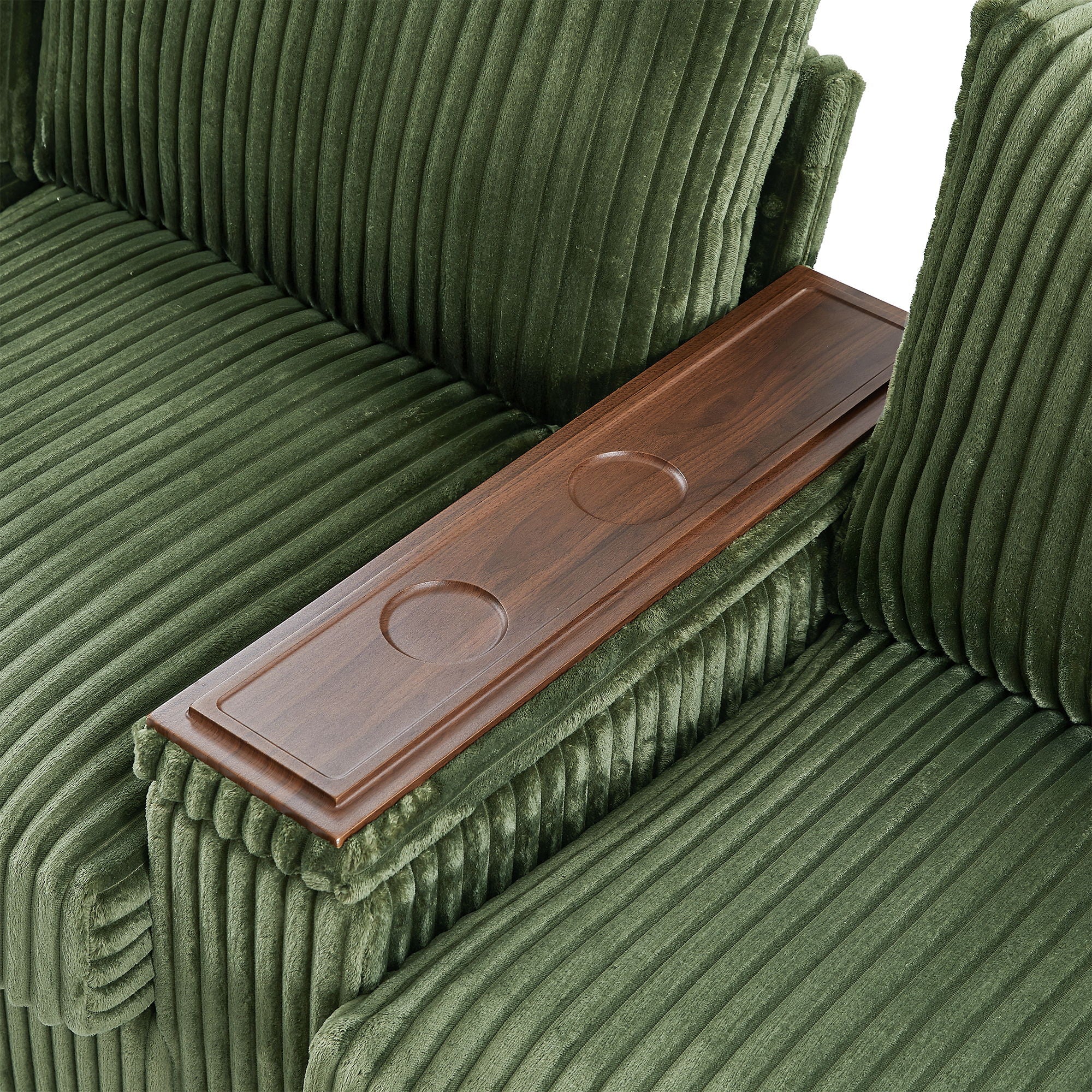 Modern 4 Seater Corduroy Sofa Couch With USB Ports And Hidden Storage