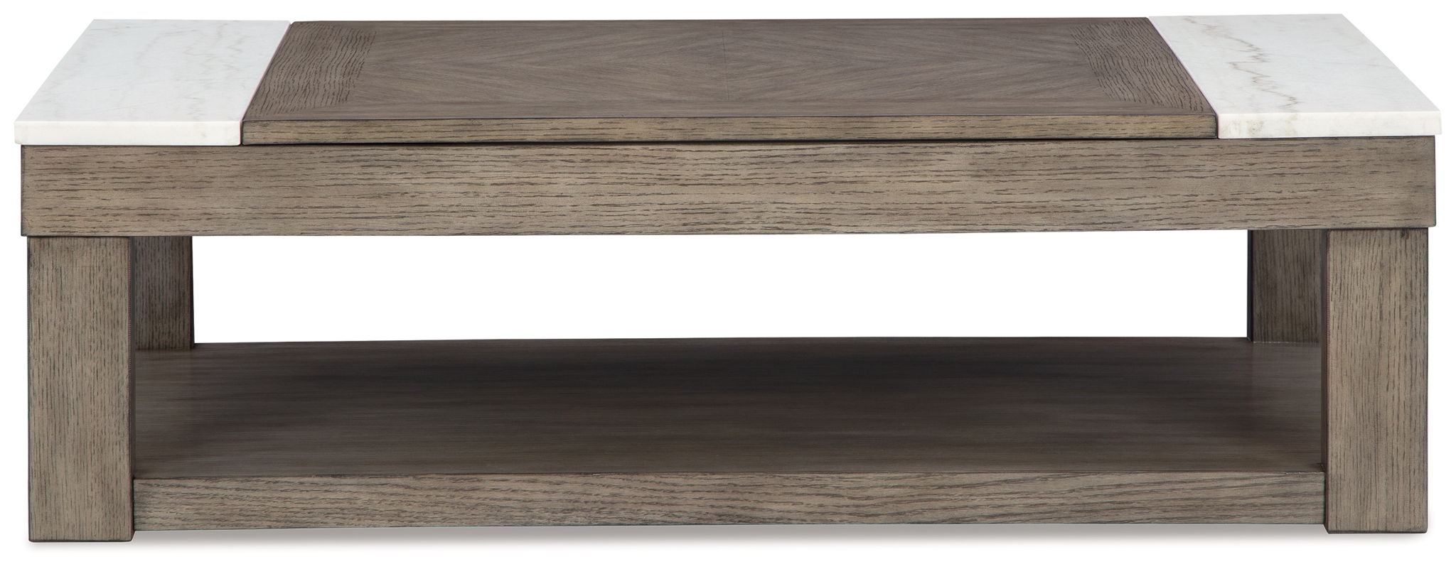 Loyaska - Lift Top Cocktail Table - Grayish Brown / White