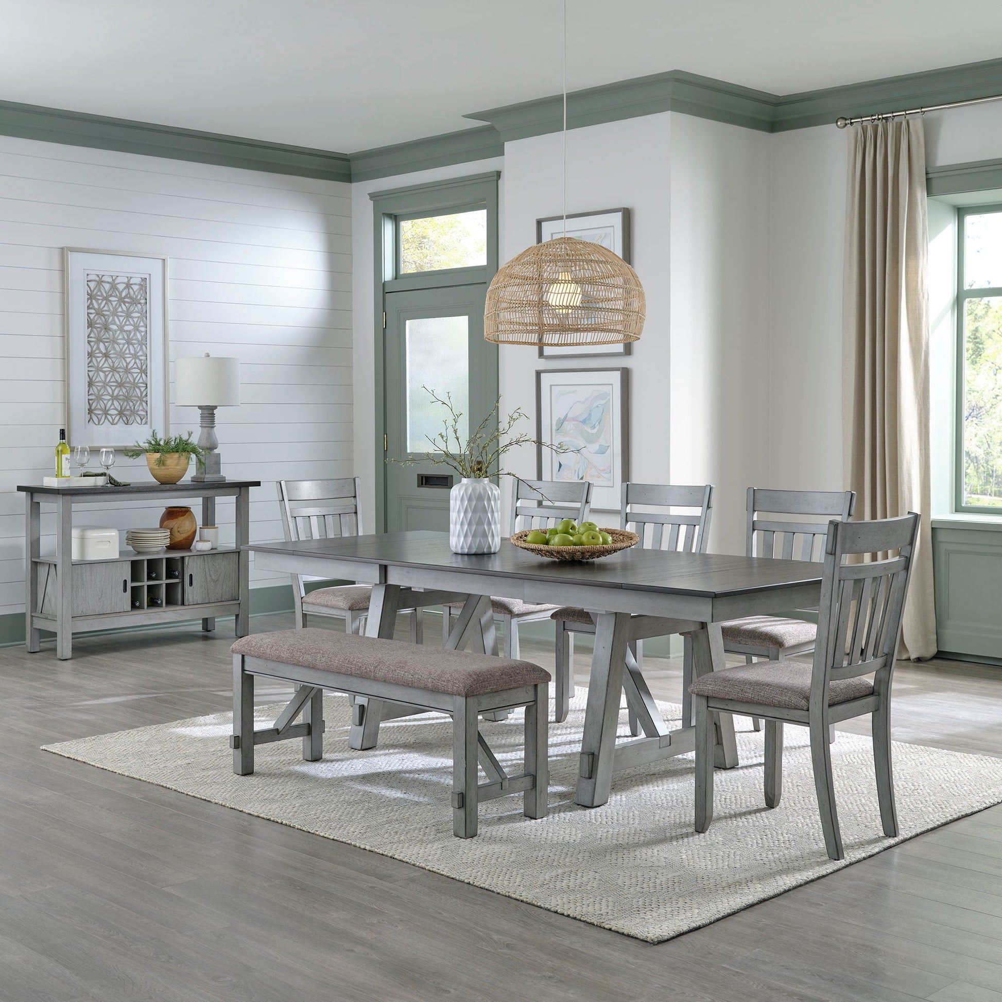 Liberty Furniture Newport - Trestle Table Set | Meri Furniture