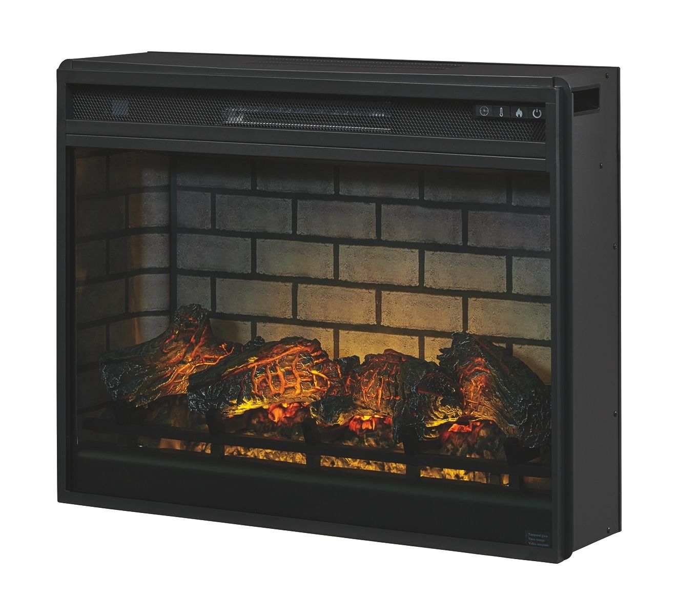 Signature Design by Ashley® Harpan - Reddish Brown - 2 Pc. - 72" TV Stand With Electric Infrared Fireplace Insert | Meri Furniture