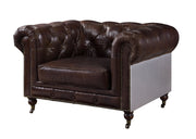 ACME Aberdeen - Chair - Vintage Brown Top Grain Leather | Meri Furniture