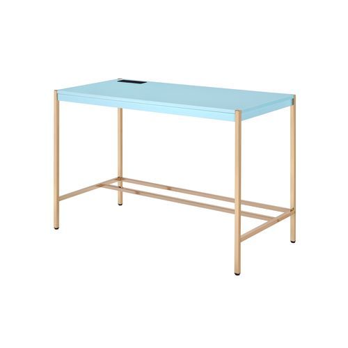 Rectangular Writing Desk No Storage : Finish Metal Base.