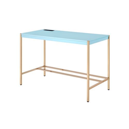 ACME Rectangular Writing Desk No Storage : Finish Metal Base. | Meri Furniture