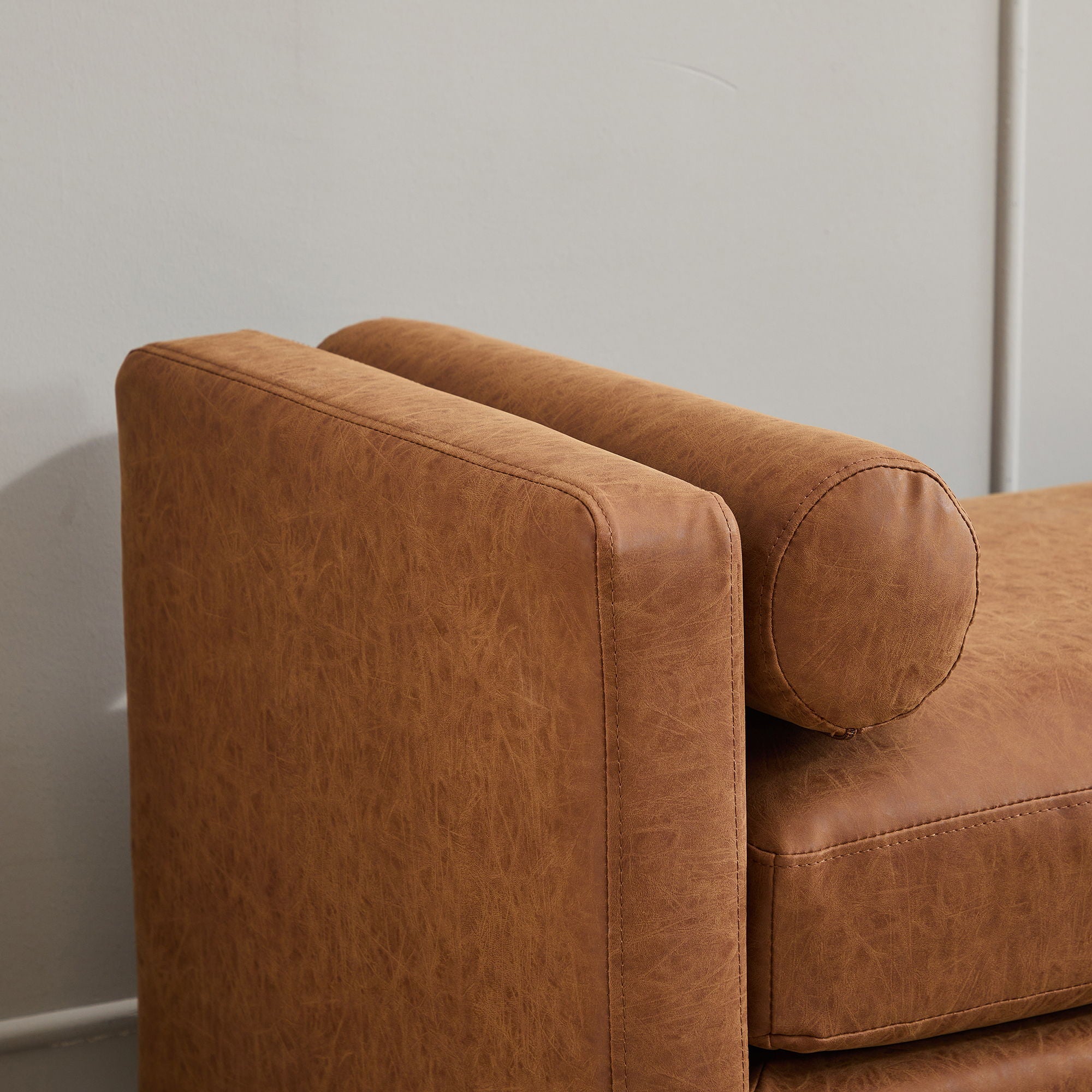 Elegant Upholstered Bench Daybed Ottoman With Bolster Pillows