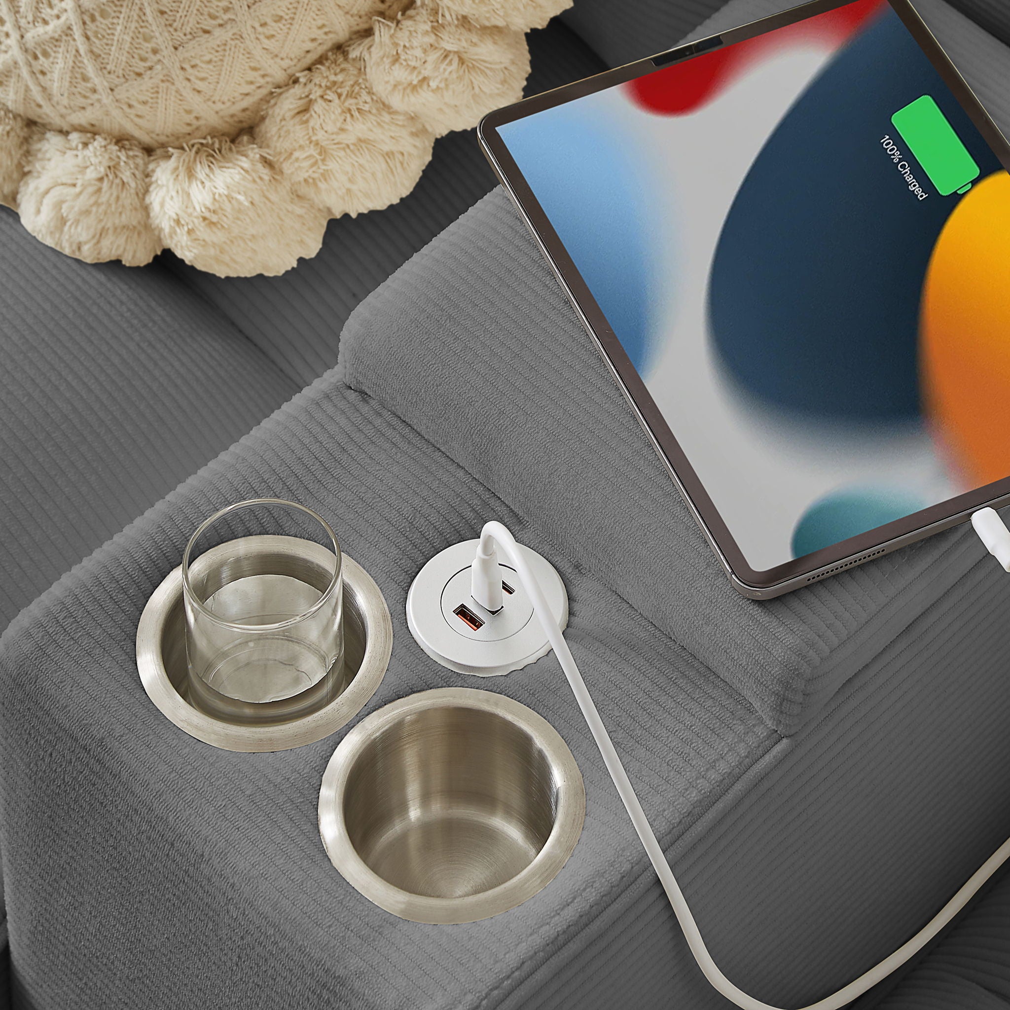 Modern U-Shaped Sectional Sofa Bed With Storage