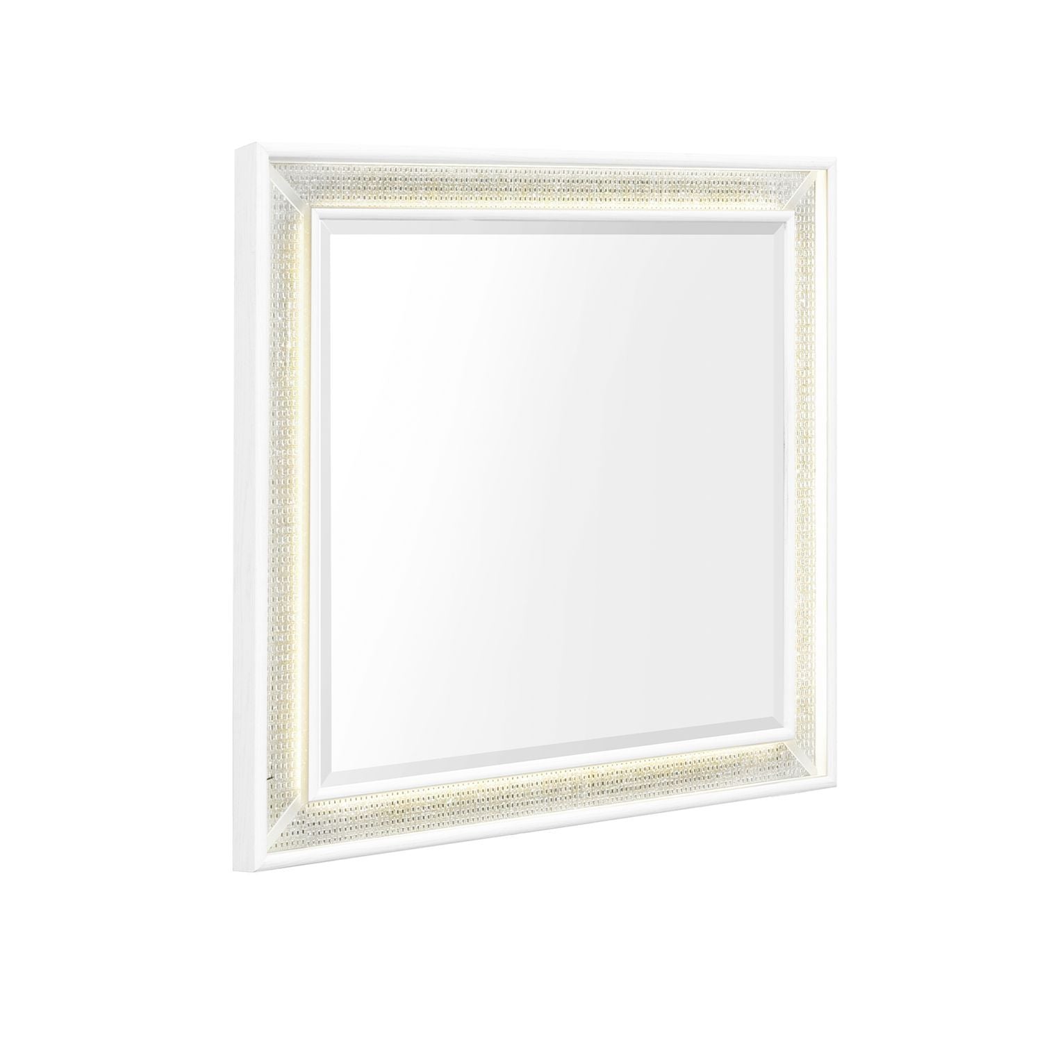Reflections - Vanity Mirror - Pearl White & Rhinestone