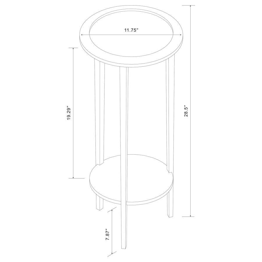 Coaster Fine Furniture Kirk - 1-Shelf Round Wood Plant Stand Side Table - Espresso | Meri Furniture