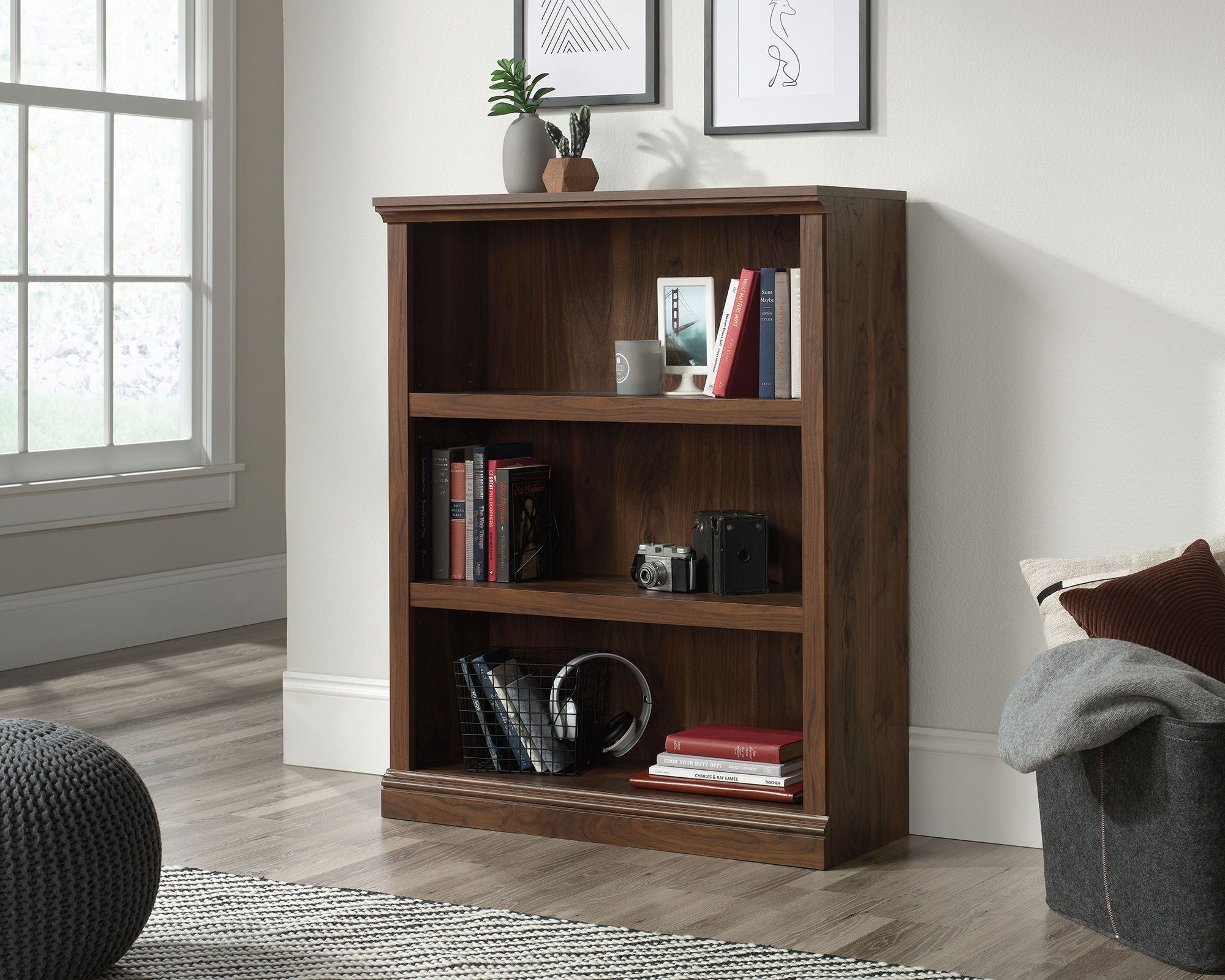 3-Shelf Bookcase Grand Walnut