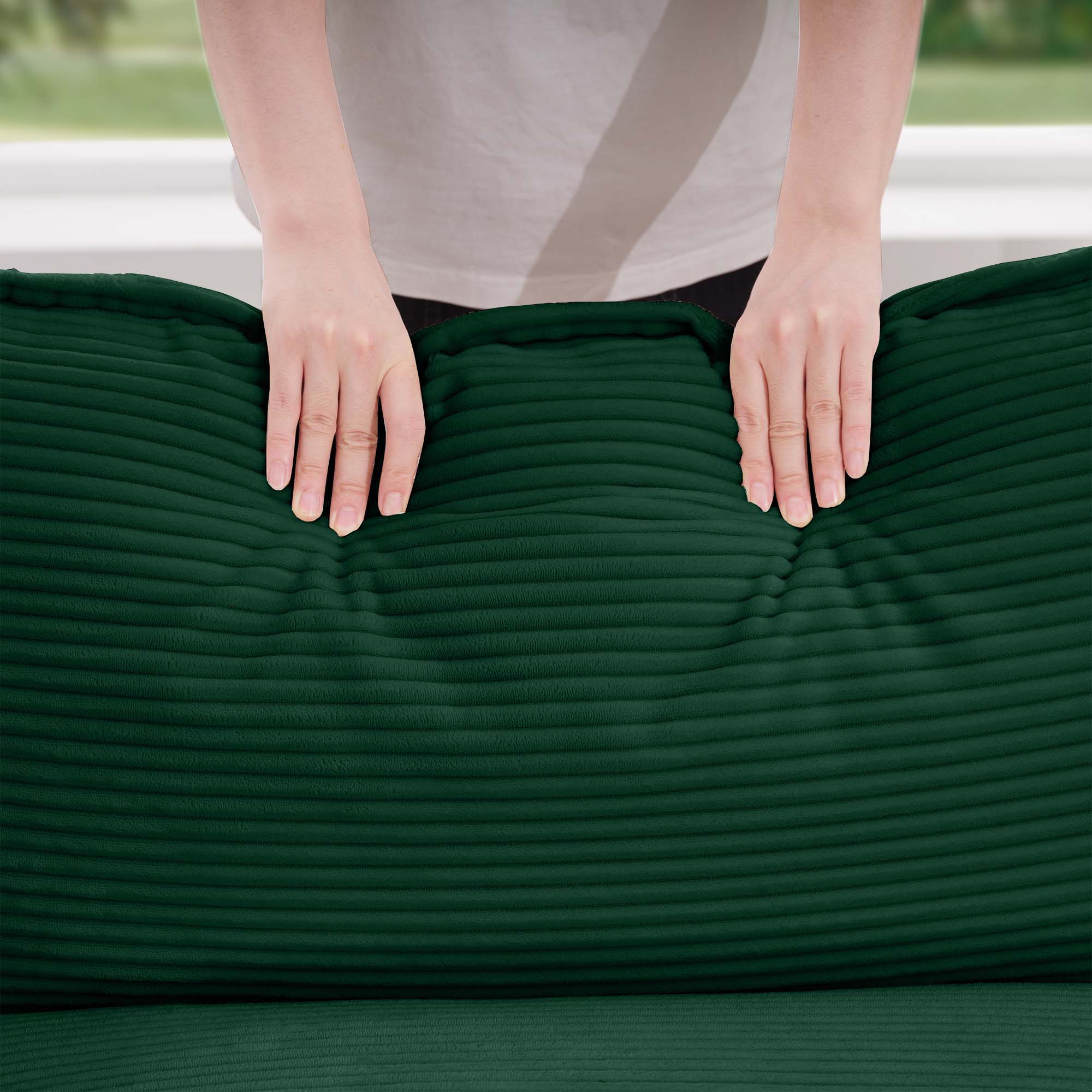 Modern 2 Seater With 4 Pillows, Upholstered Deep Seating Loveseat