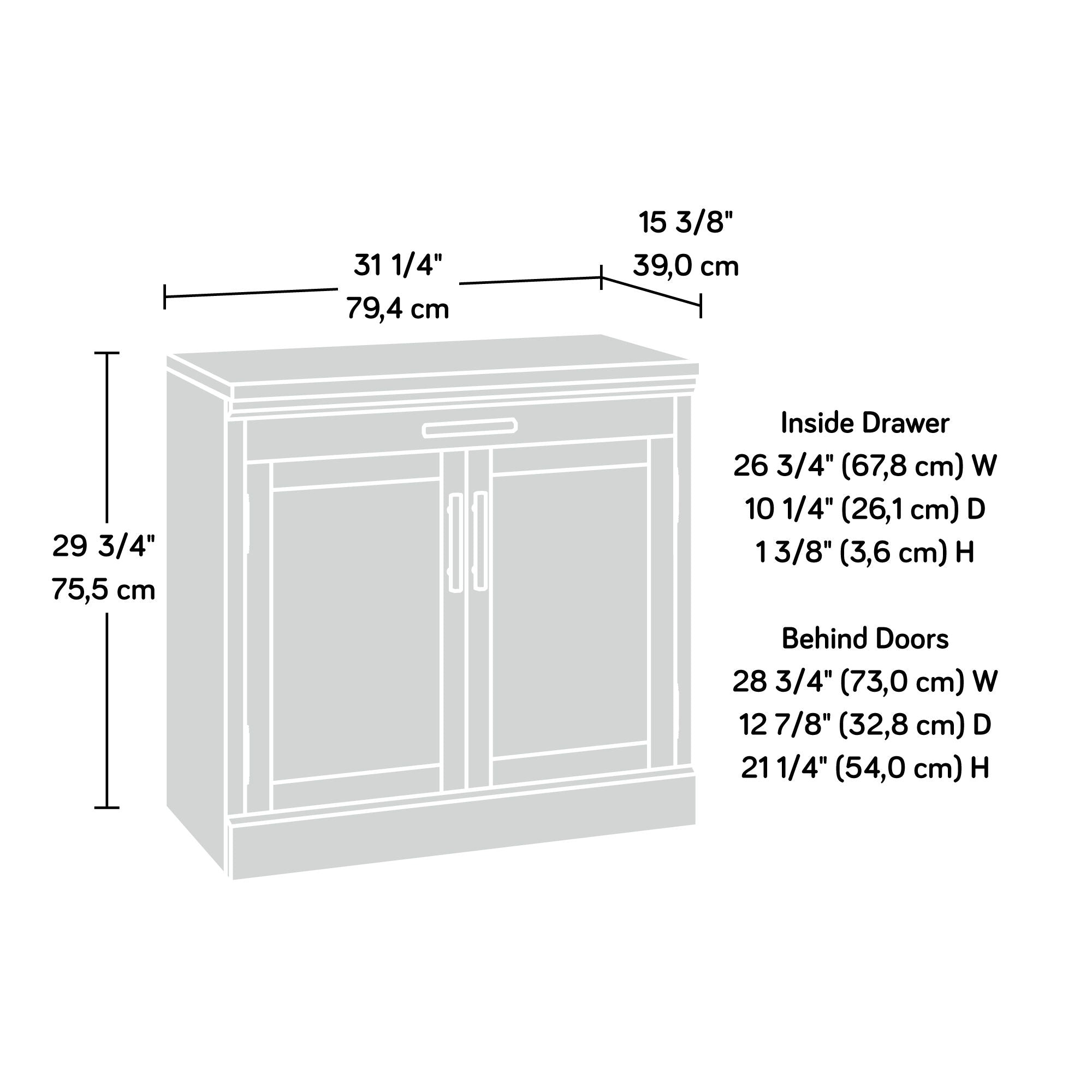 2-Door Library Cabinet with Prime Oak Finish