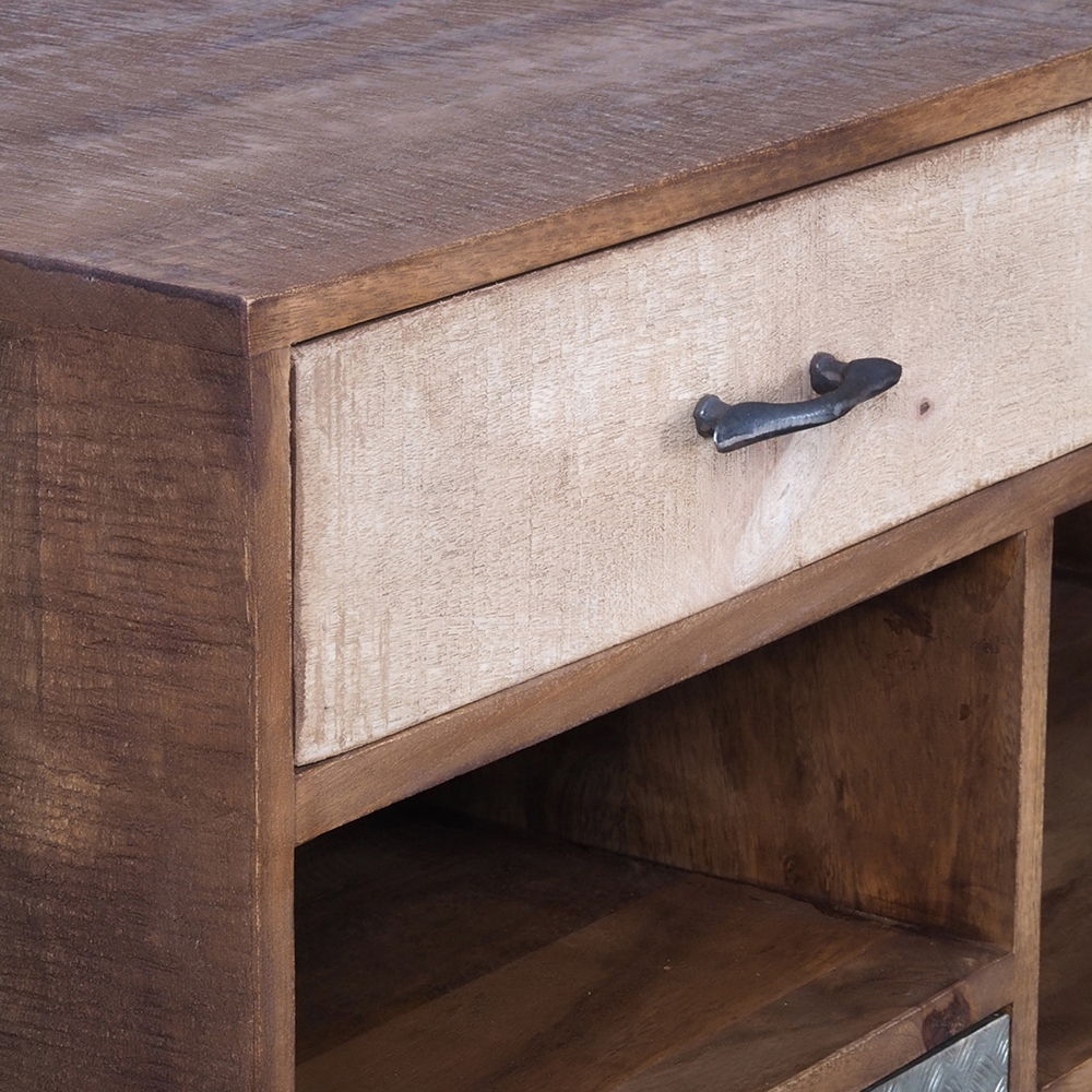Rustic 2 Drawer Kitchen Island - Multi