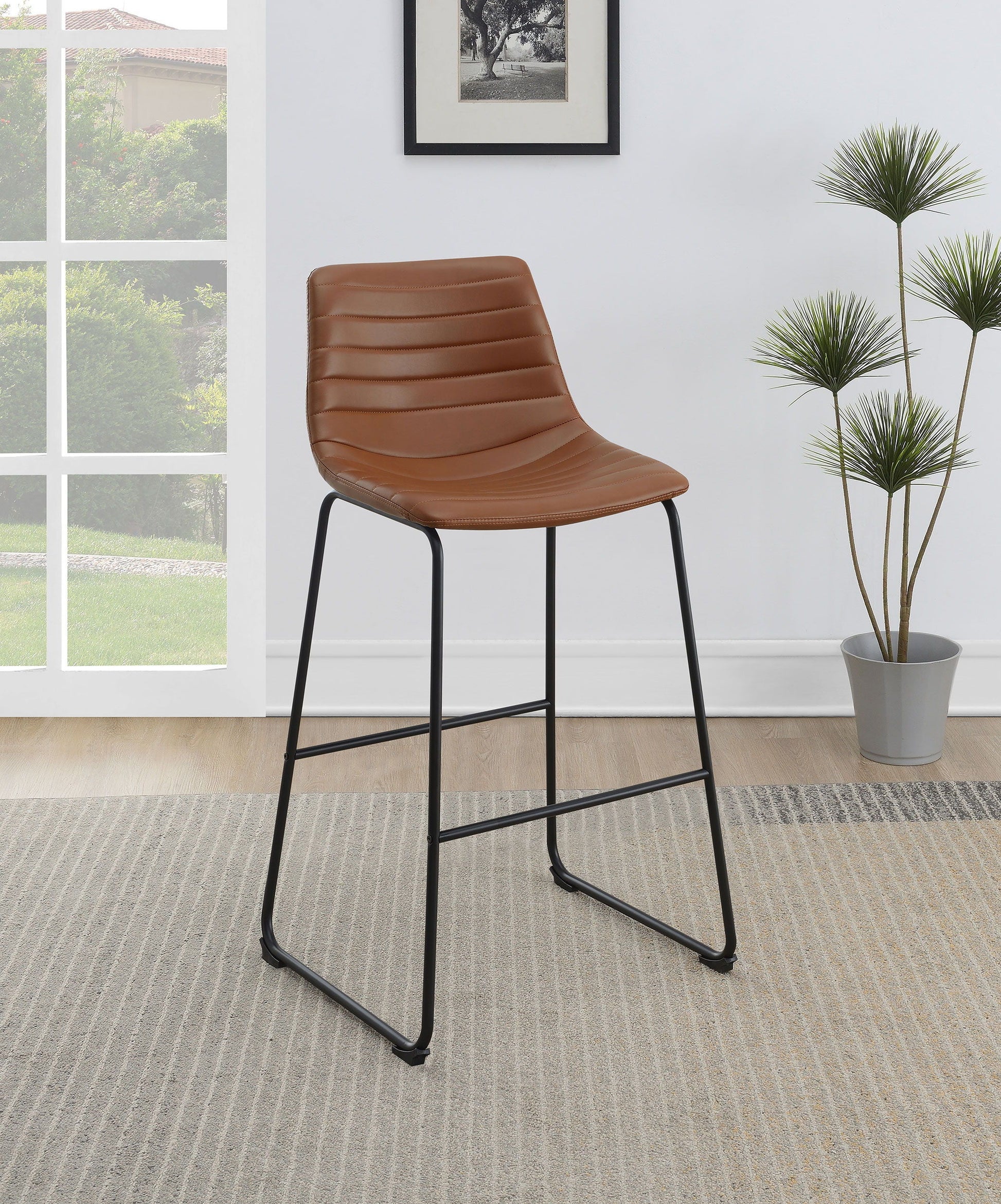 Coaster Fine Furniture Zuni - Faux Leather Upholstered Bar Chair (Set of 2) | Meri Furniture