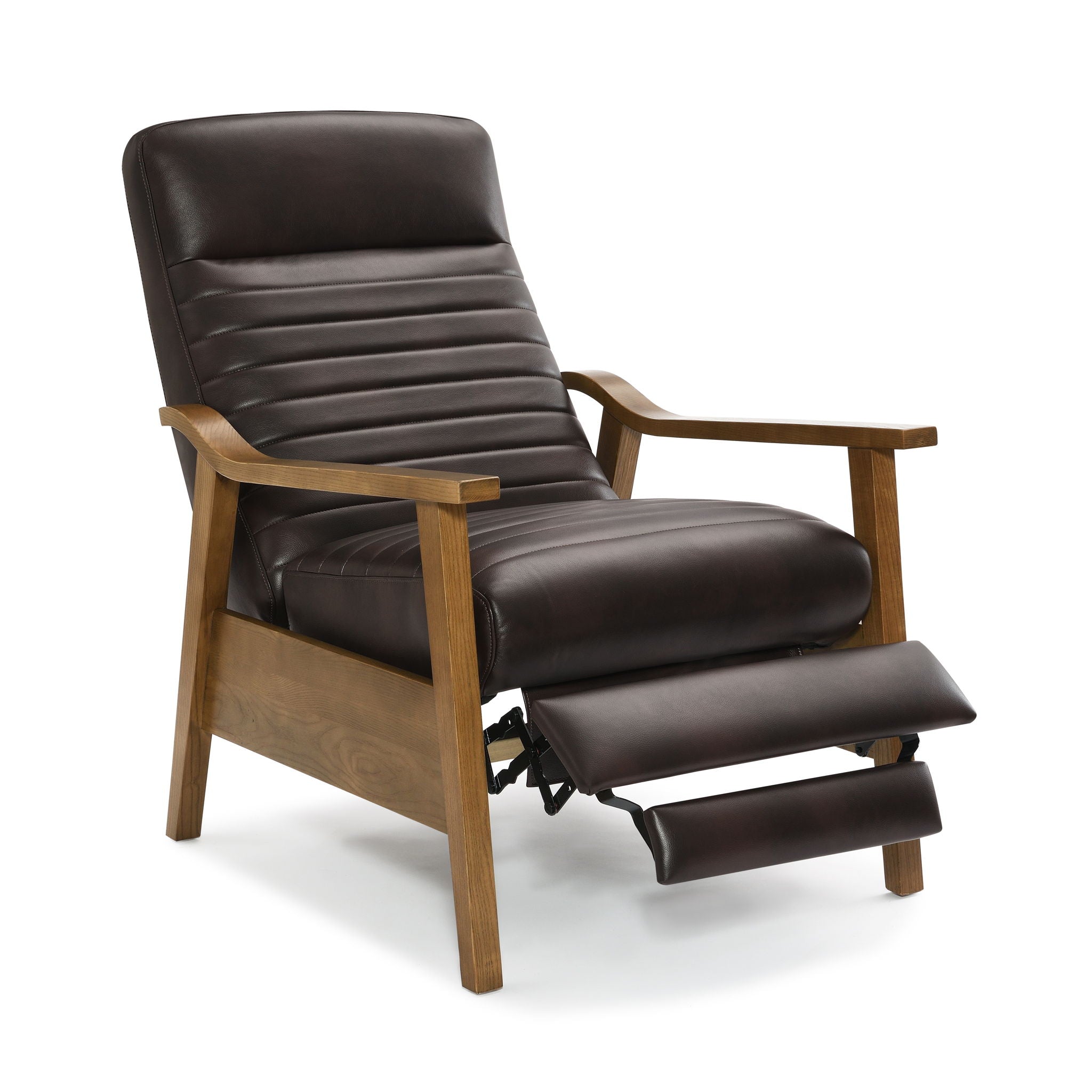 Asher - Modern Push Back Recliner With Wood Arms