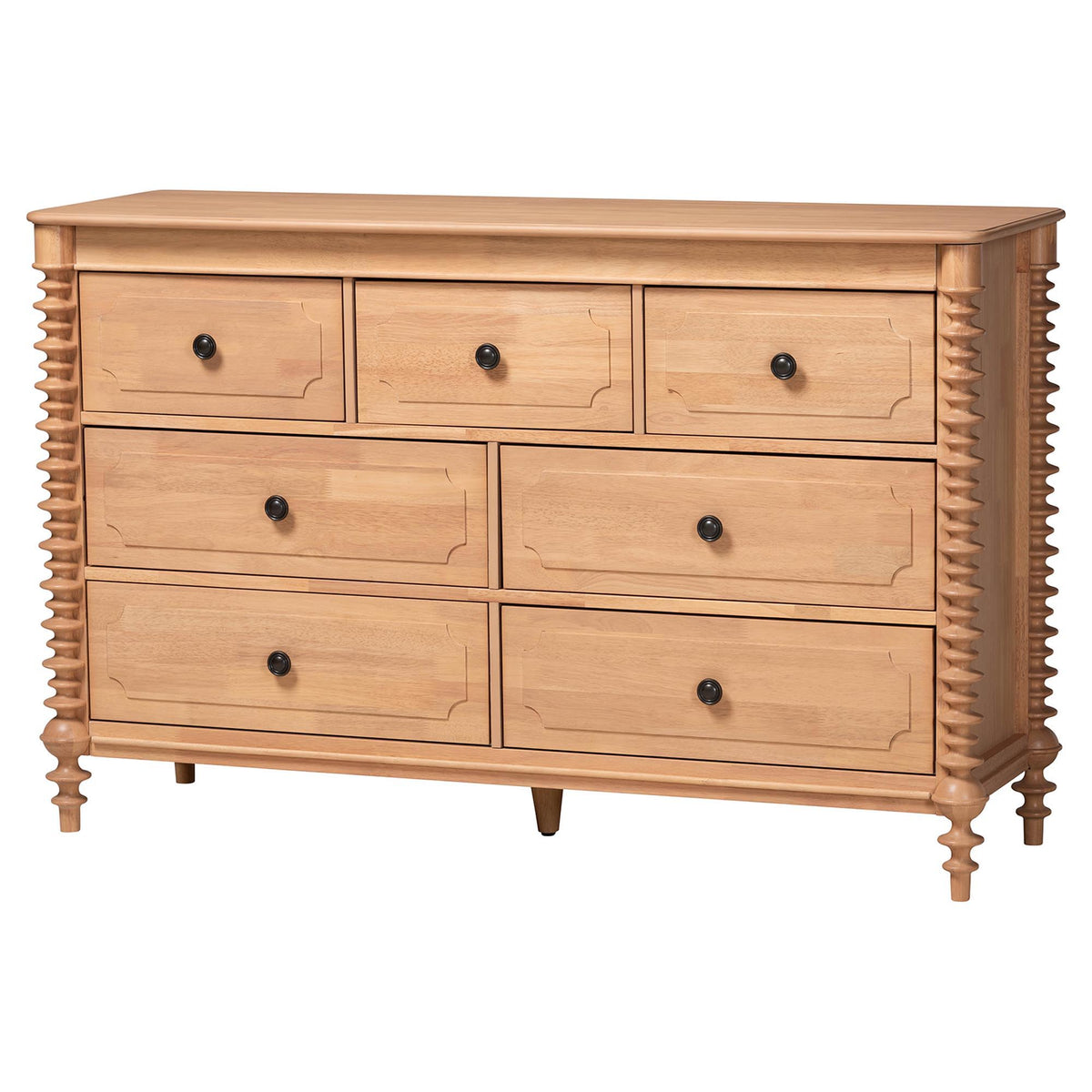 Neviah 5-Piece Bedroom Set with 1-Drawer Nightstands, Queen, Beech Brown