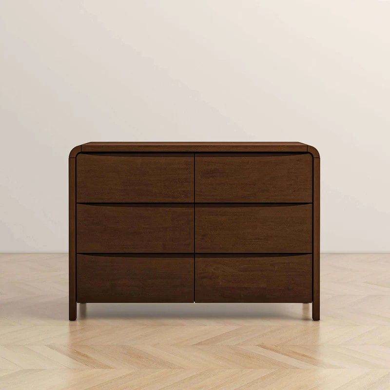 Lionel - Mid-Century Modern Solid Wood 6 Drawer Dresser - Brown