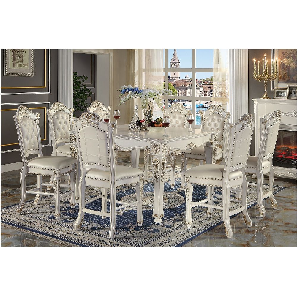 ACME Vendome - Counter Height Chair (Set of 2) - Antique Pearl | Meri Furniture