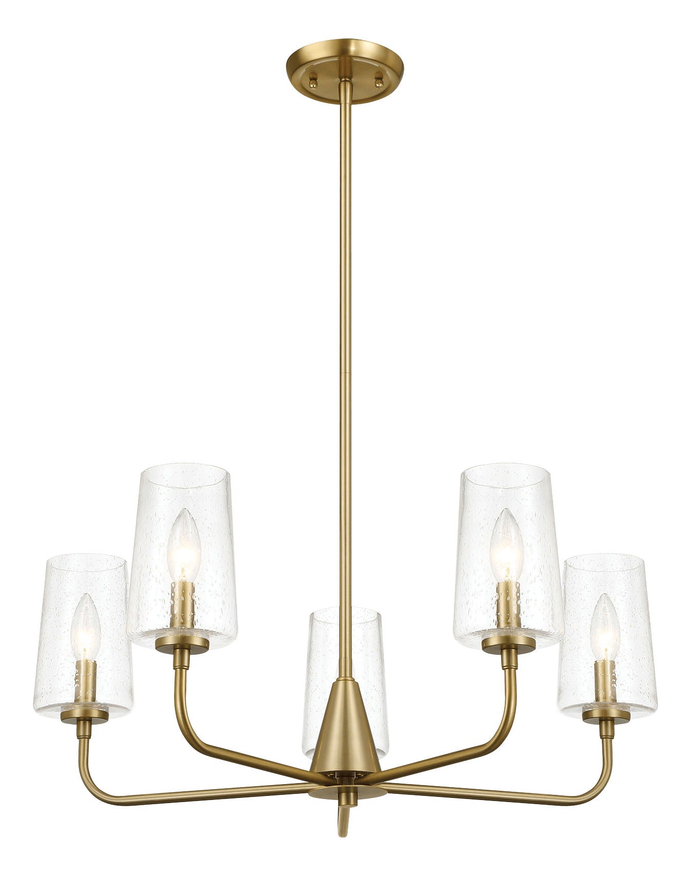 Dazzle - 5 Lights Chandelier With Clear Seeded Satin - Antique Brass / Clear / Gold