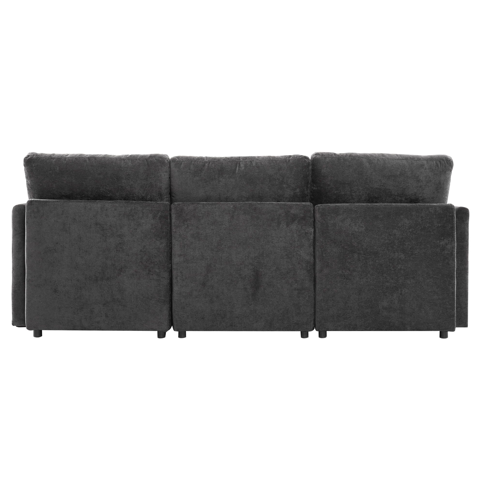 Sectional Sofa Modular U-Shaped With Ottoman & USB Ports