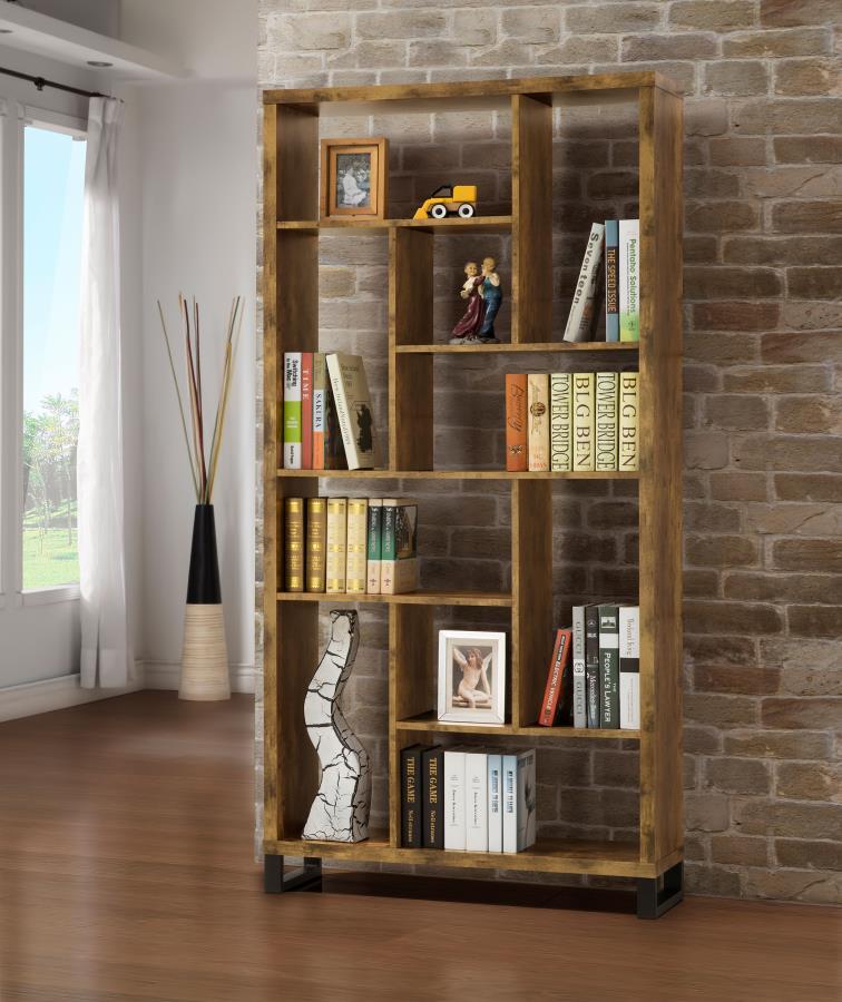Coaster Fine Furniture Delwin - 6-Shelf Bookshelf - Rustic Nutmeg | Meri Furniture