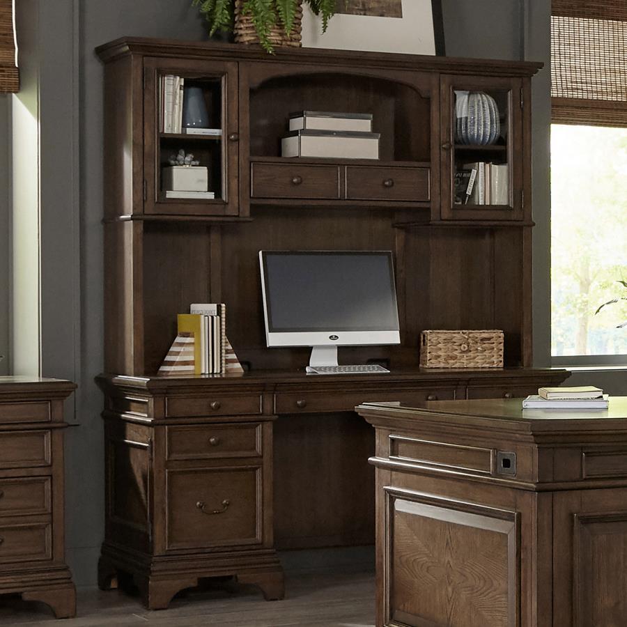 Coaster Fine Furniture Hartshill - 5-Drawer Credenza With Hutch - Burnished Oak | Meri Furniture