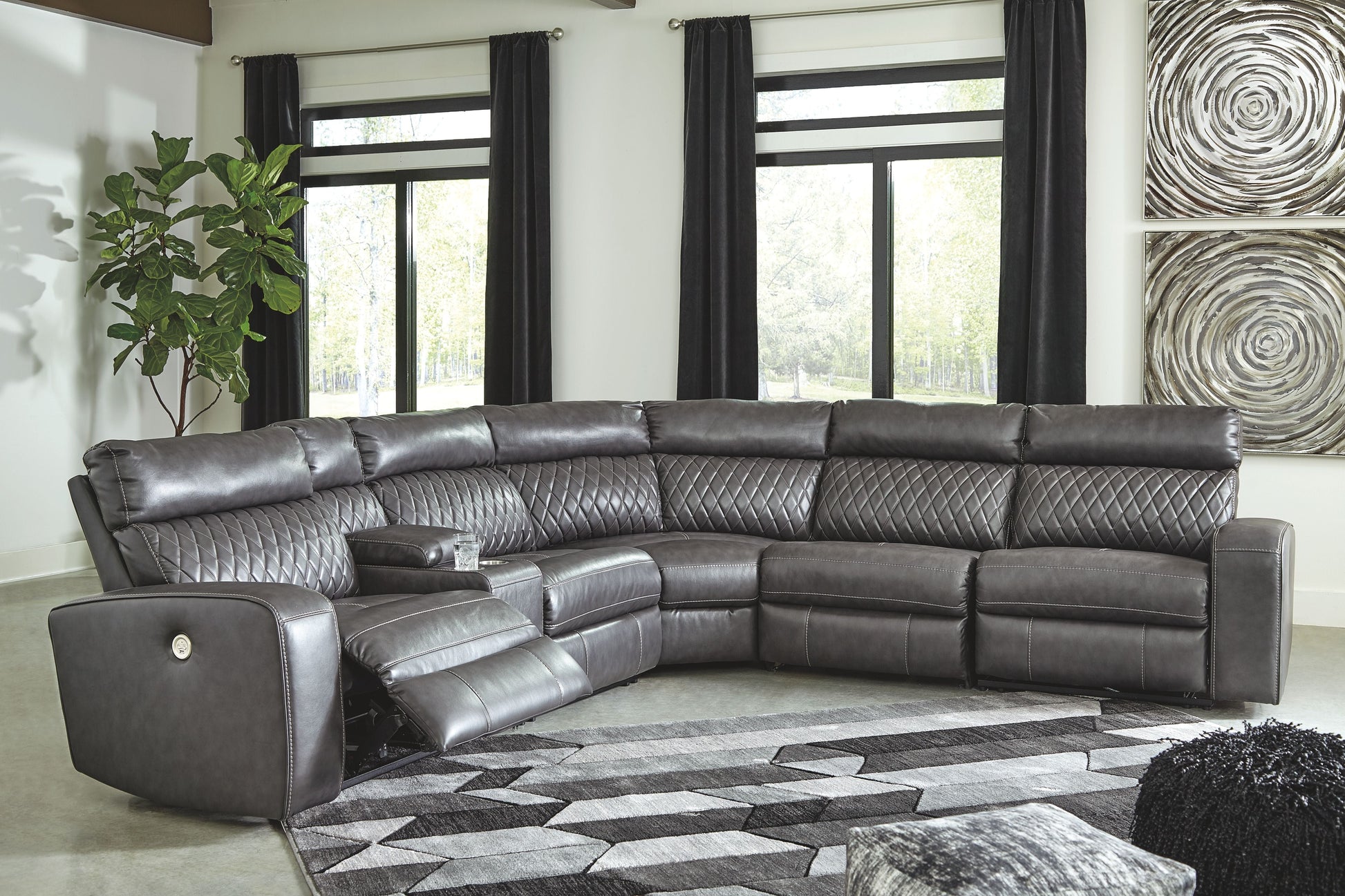 Signature Design by Ashley® Samperstone - Power Reclining Sectional | Meri Furniture