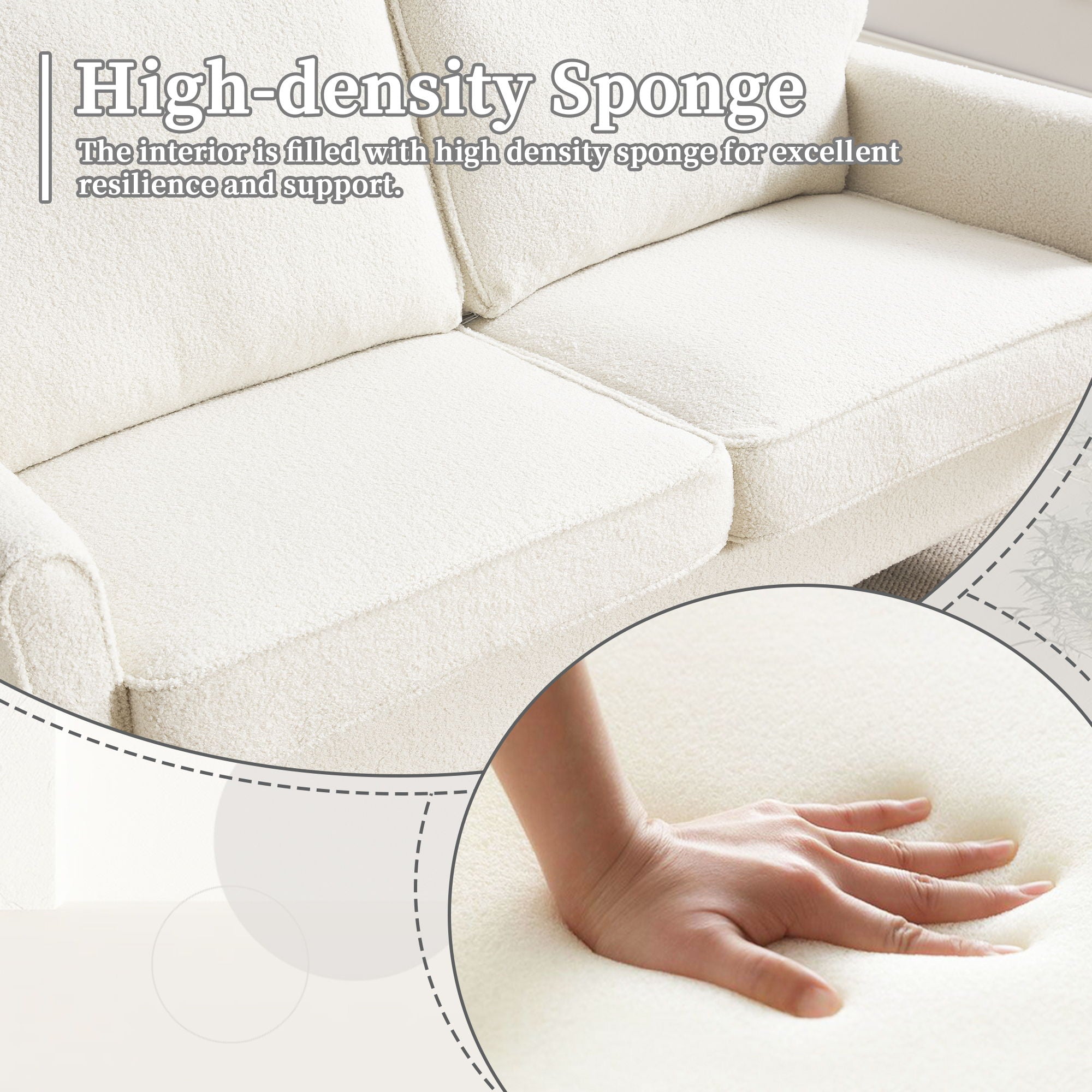 Mid Century Modern Loveseat Sofa With USB Ports, Removable Pillow Cover