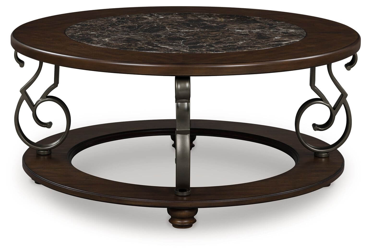 Frallyn - Round Cocktail Table - Dark Brown