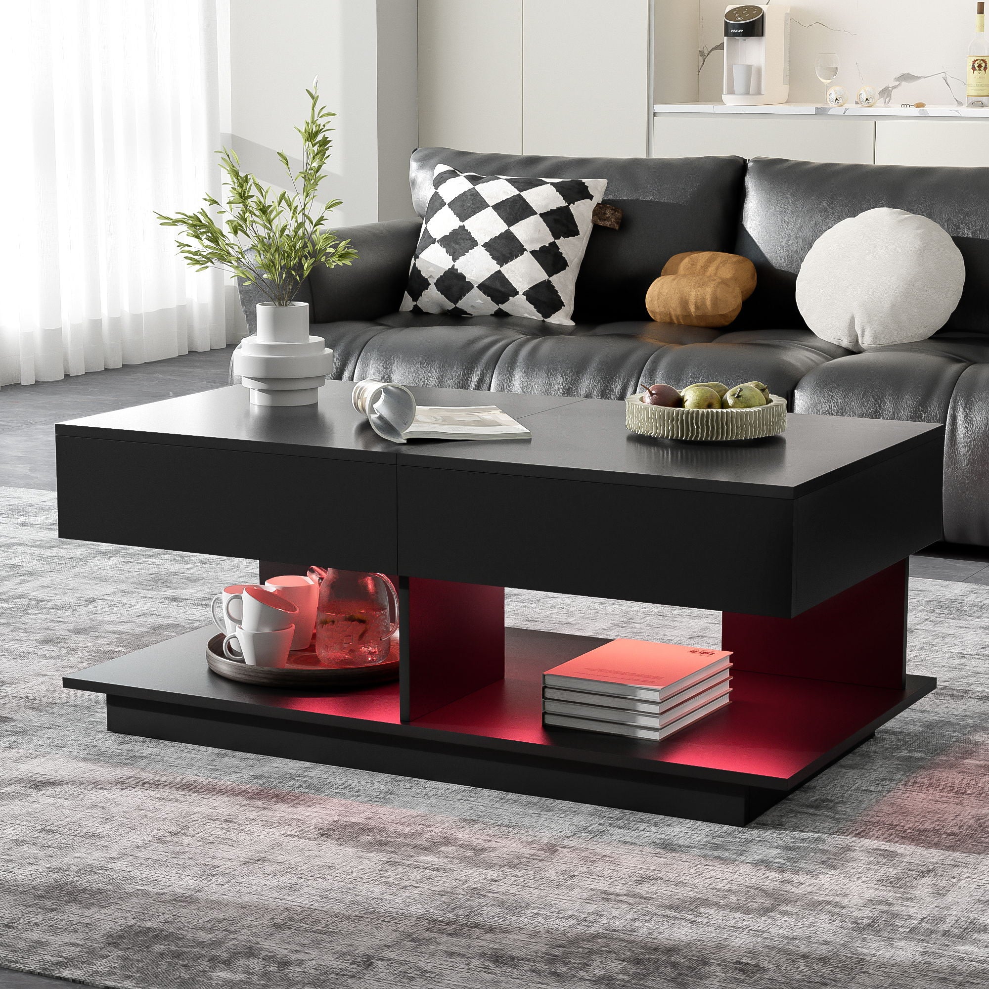 Multifunctional Adjustable Coffee Table With Hidden Storage Space For Living Room