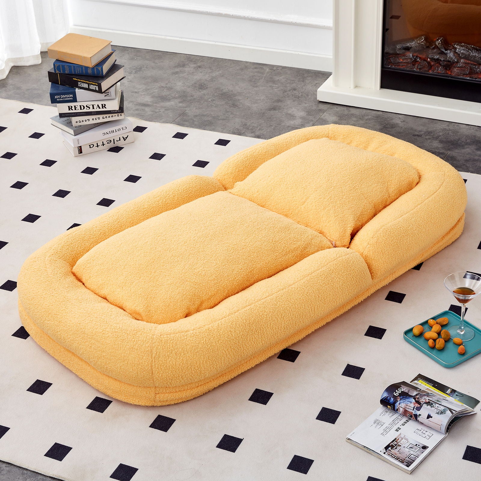 Contemporary Folding Sofa Chair With 5 Adjustable Positions For Gaming, Meditation, And Relaxation