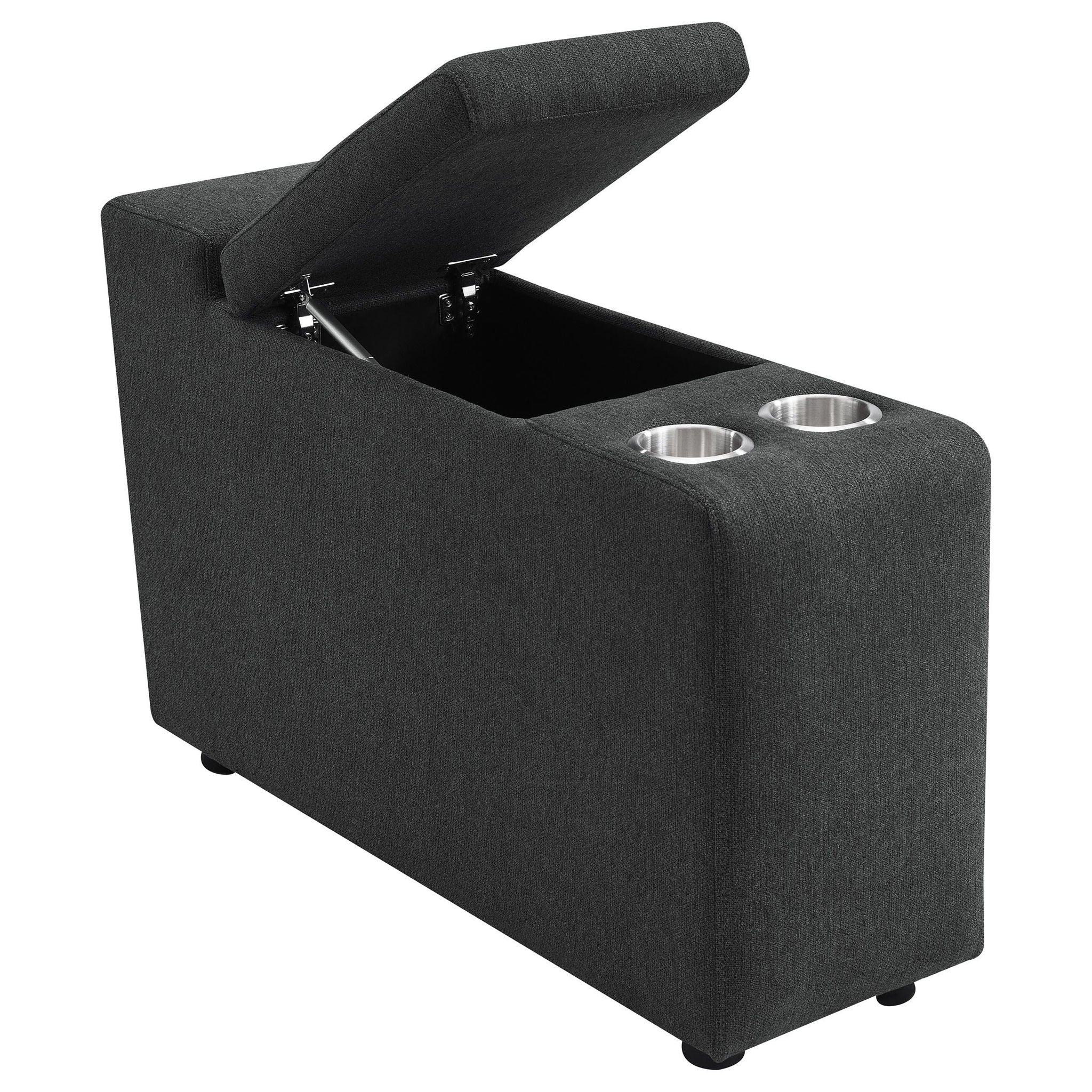 Collins Upholstered Modular Storage Console Dark Grey