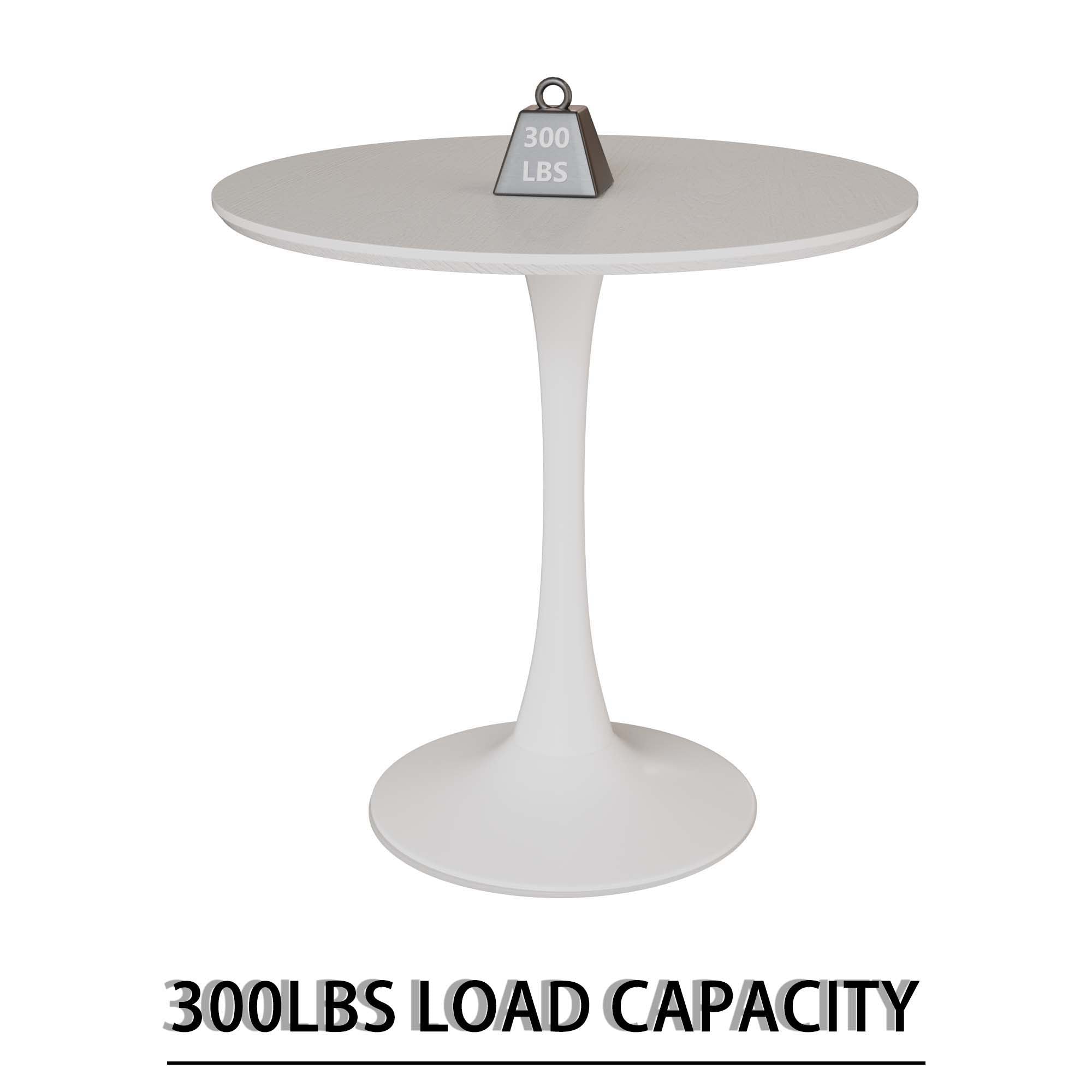 Round Dining Table Set With Tulip Design And 2 Chairs