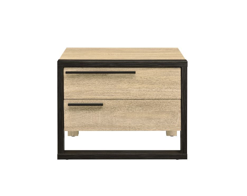 ACME Erasto - Accent Table - Oak & Black Finish | Meri Furniture