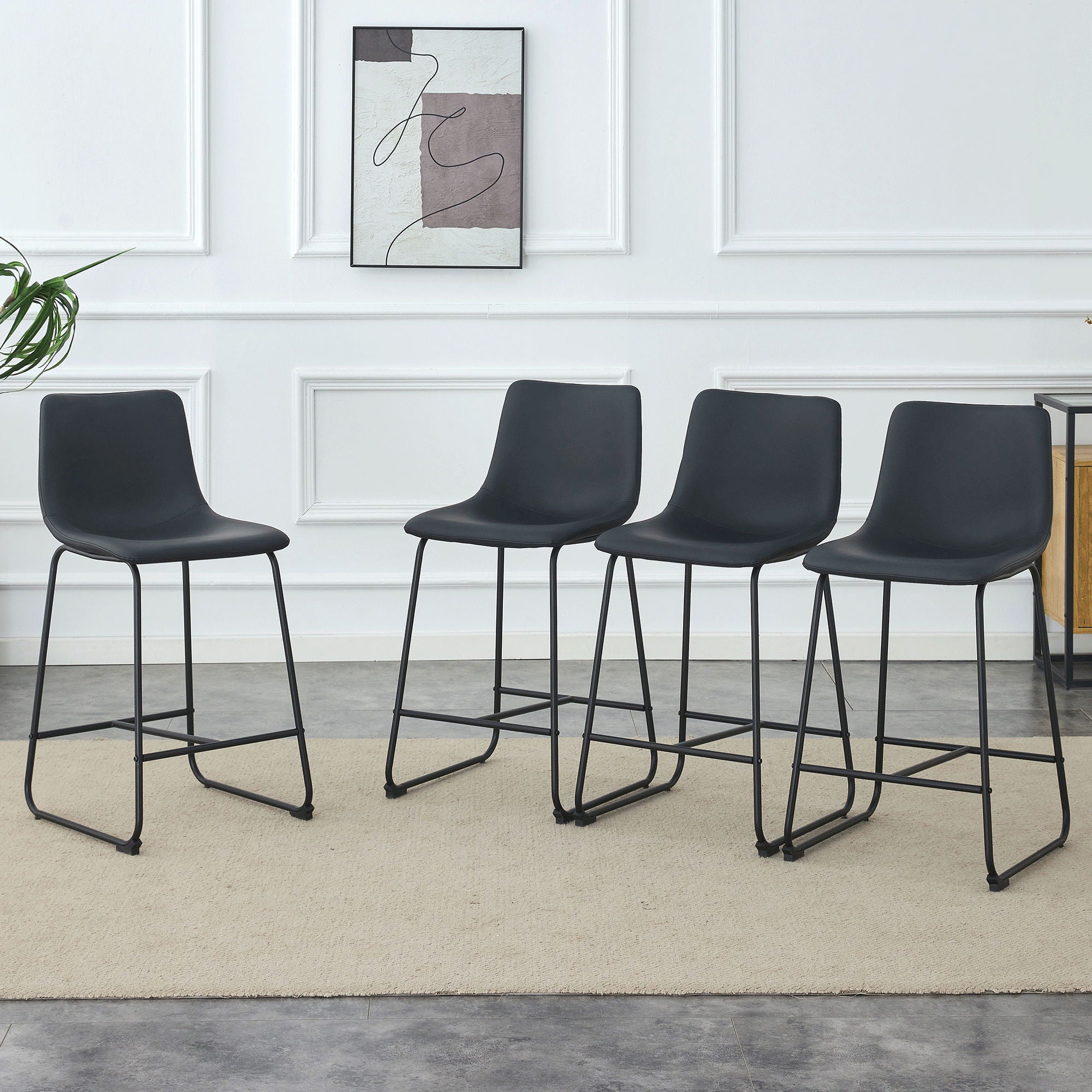 Retro Bar Chairs, Comfortable Stools (Set of 2)