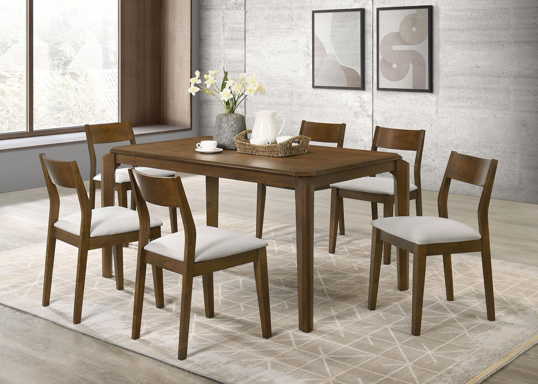 Almonte Dining Chair Upholstered Seat Dark Brown (Set of 2)